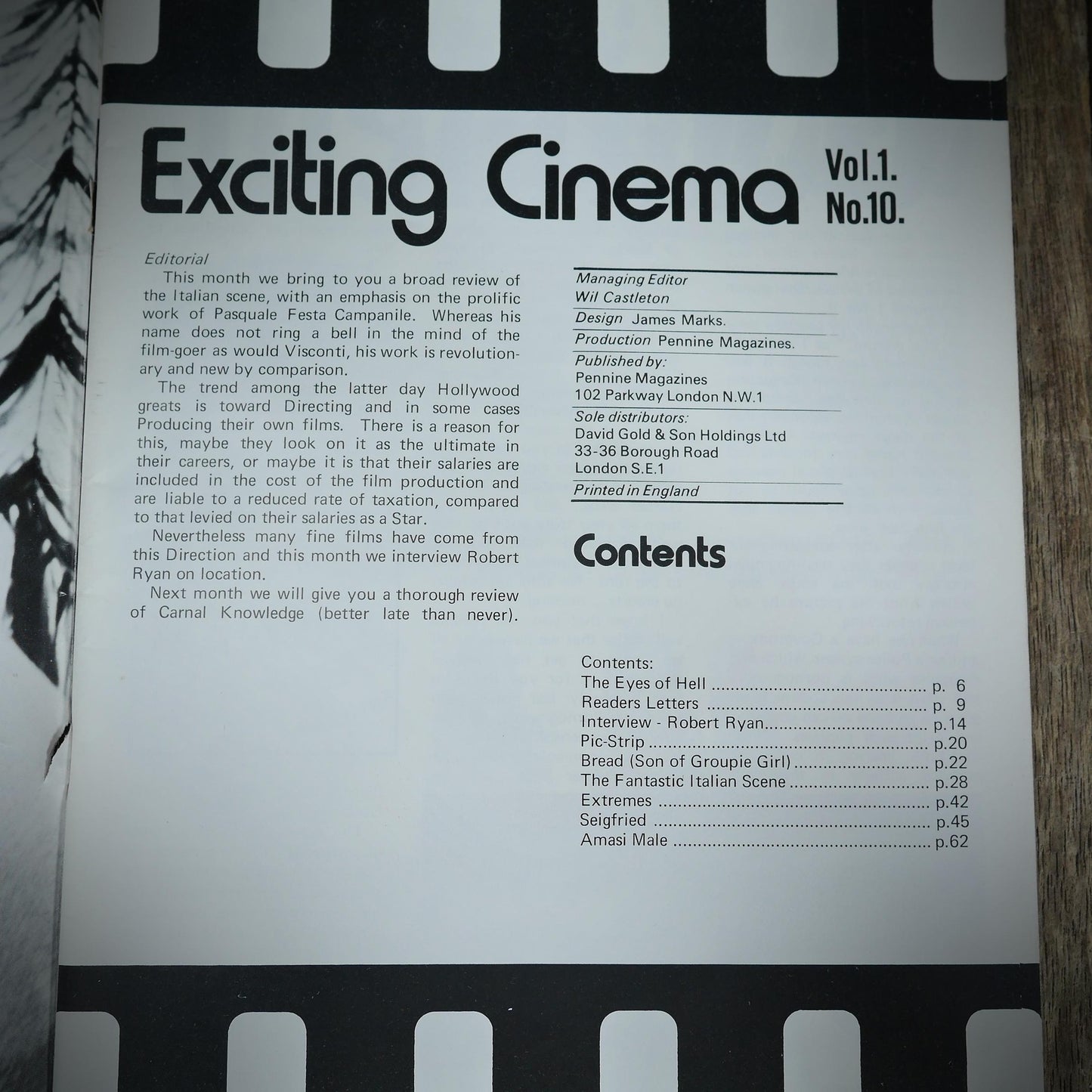 Vintage Back Issue Magazine, Exciting Cinema Vol.1 #10, Cult B Movie, World/Erotic Film History