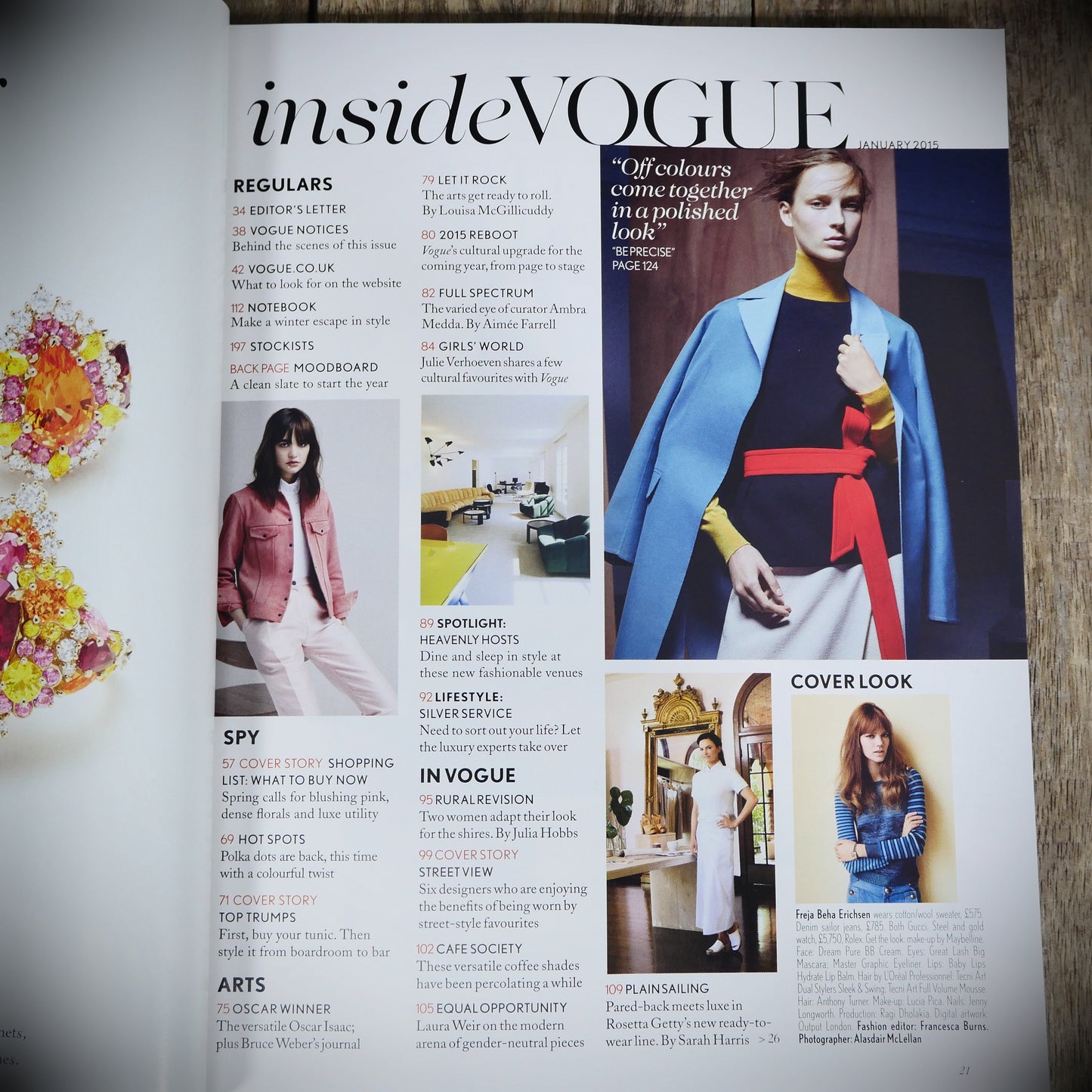 Vogue Magazine UK Back Issue, January 2015 Freja Beha Erichsen