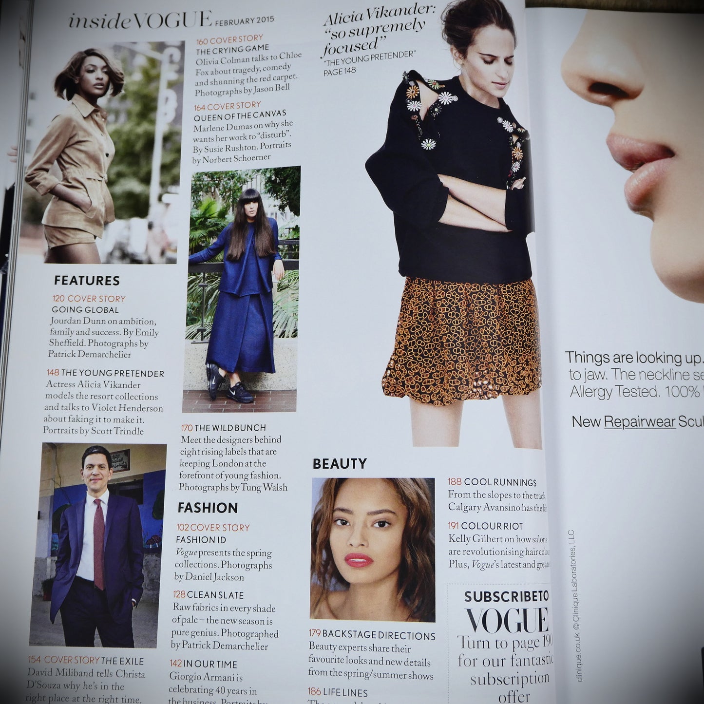 Vogue Magazine UK Back Issue, February 2015 Jourdan Dunn