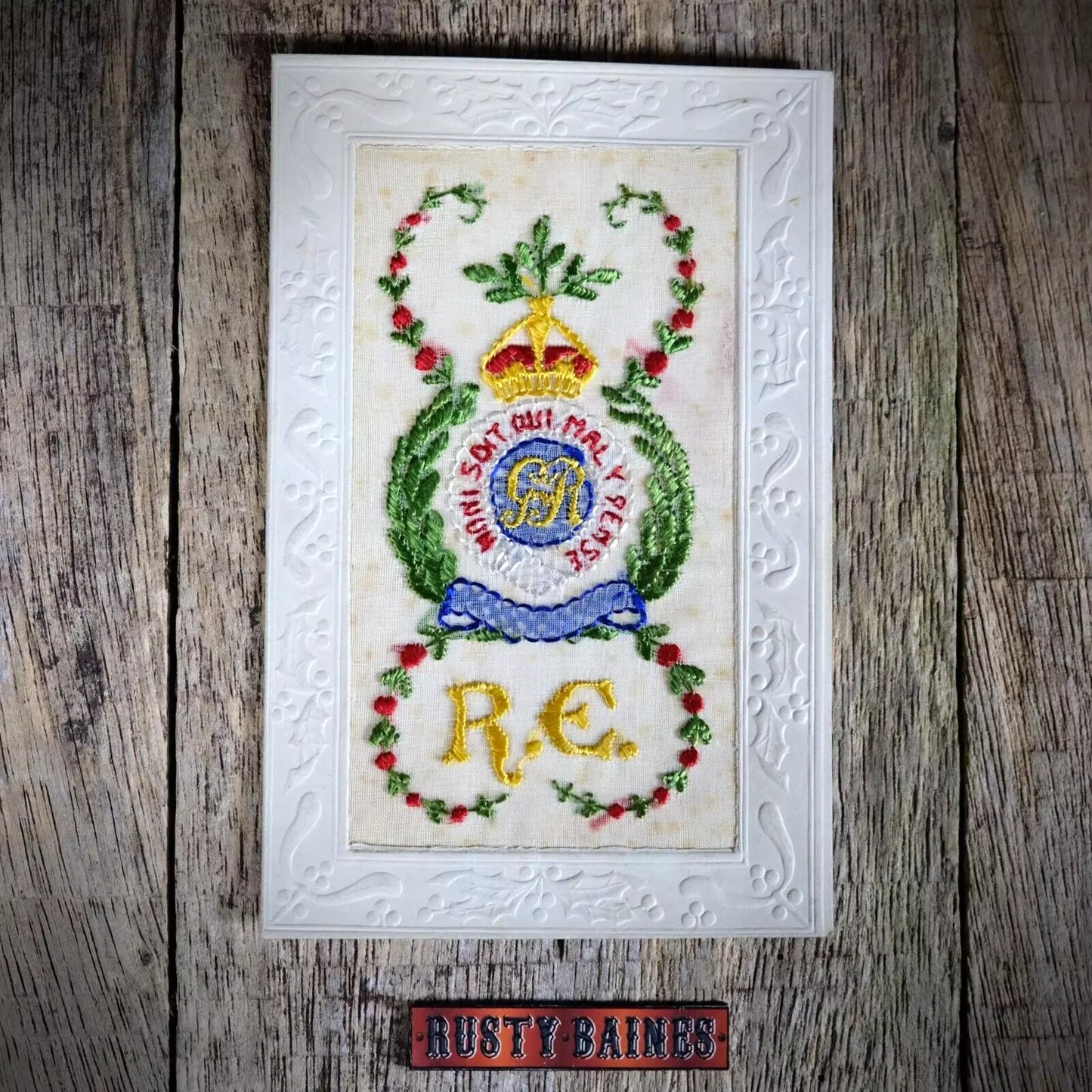 Postcard, WW1 Embroidered Silk, Military, Royal Engineers