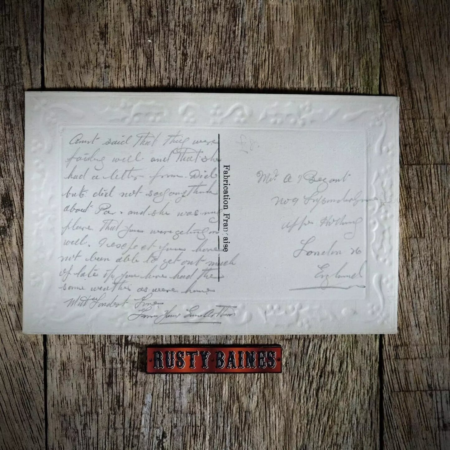 Postcard, WW1 Embroidered Silk, Military, Army Service Corps