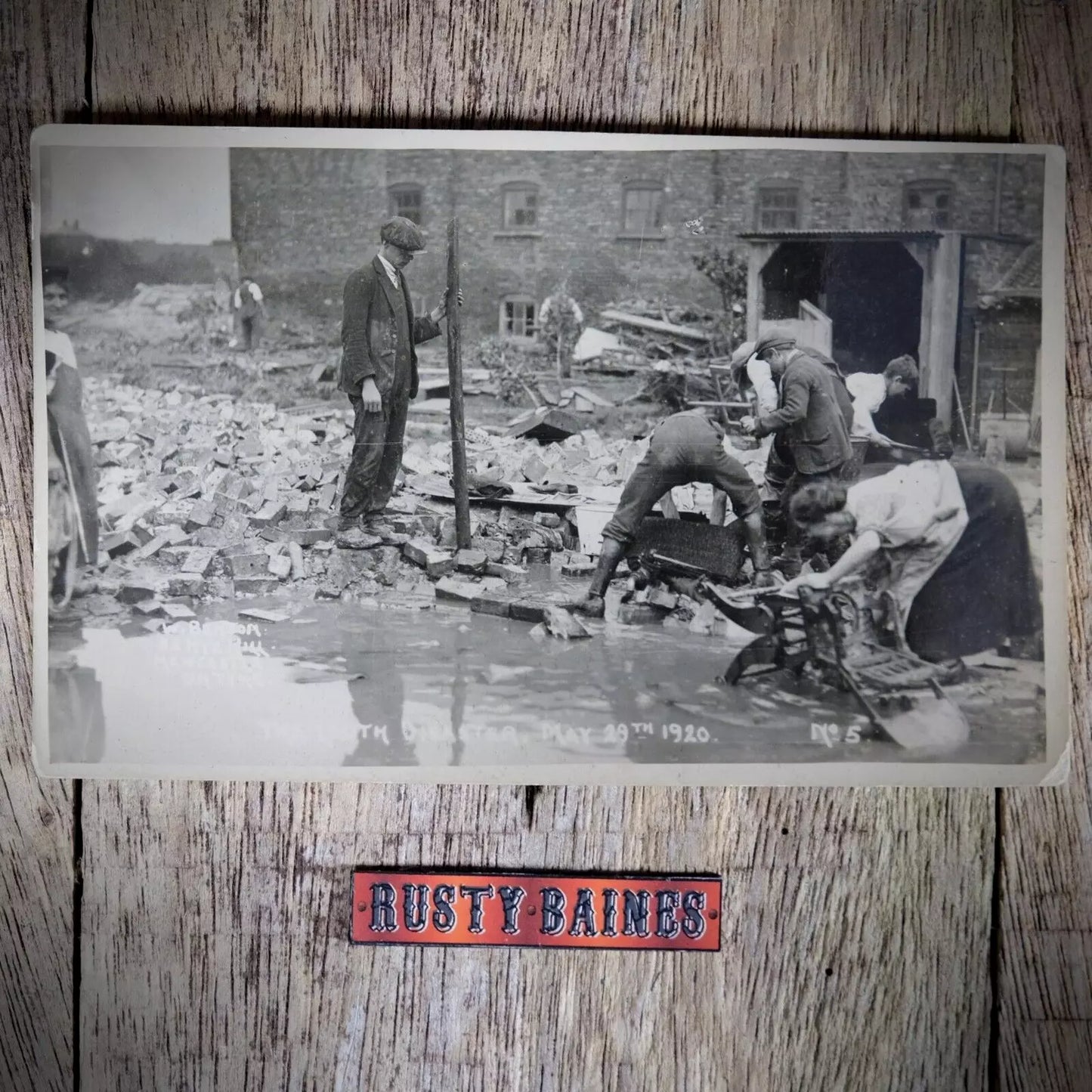 Postcard, Rotophoto Real Photo, Louth Flood Disaster 1920 #5
