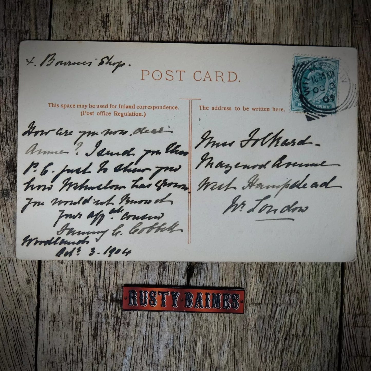 Postcard, Wilmslow, Grove Street Early 1900s Shops