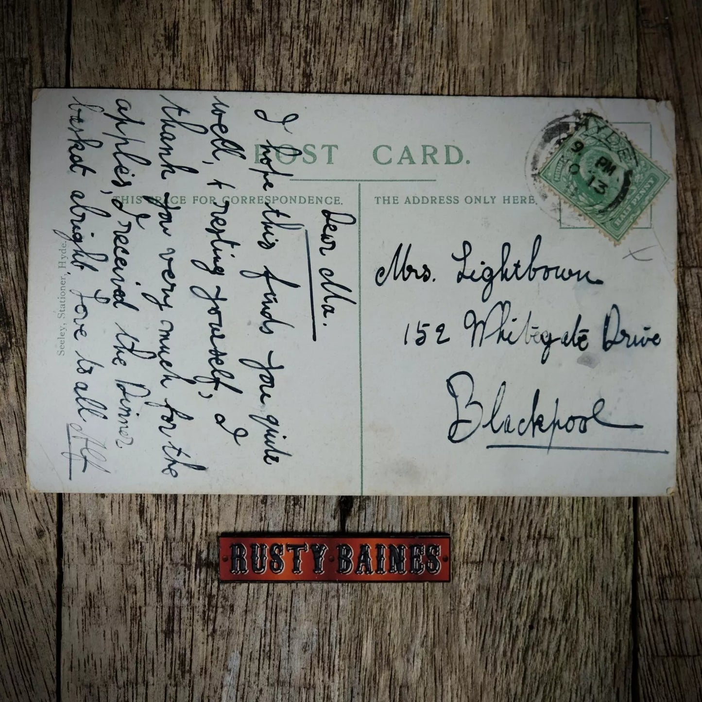 Postcard, Hyde Market Street Early 1900s Shops
