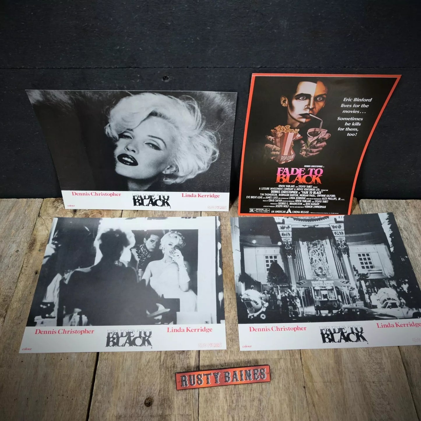 Lobby Card x7, Fade to Black, Dennis Christopher & Linda Kerridge Plus Freebie