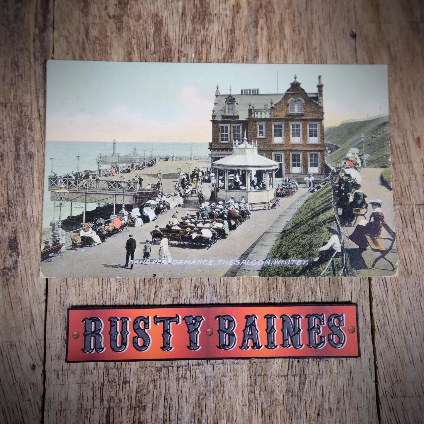 Postcard, Whitby Band Performance, The Saloon, Printed 1906