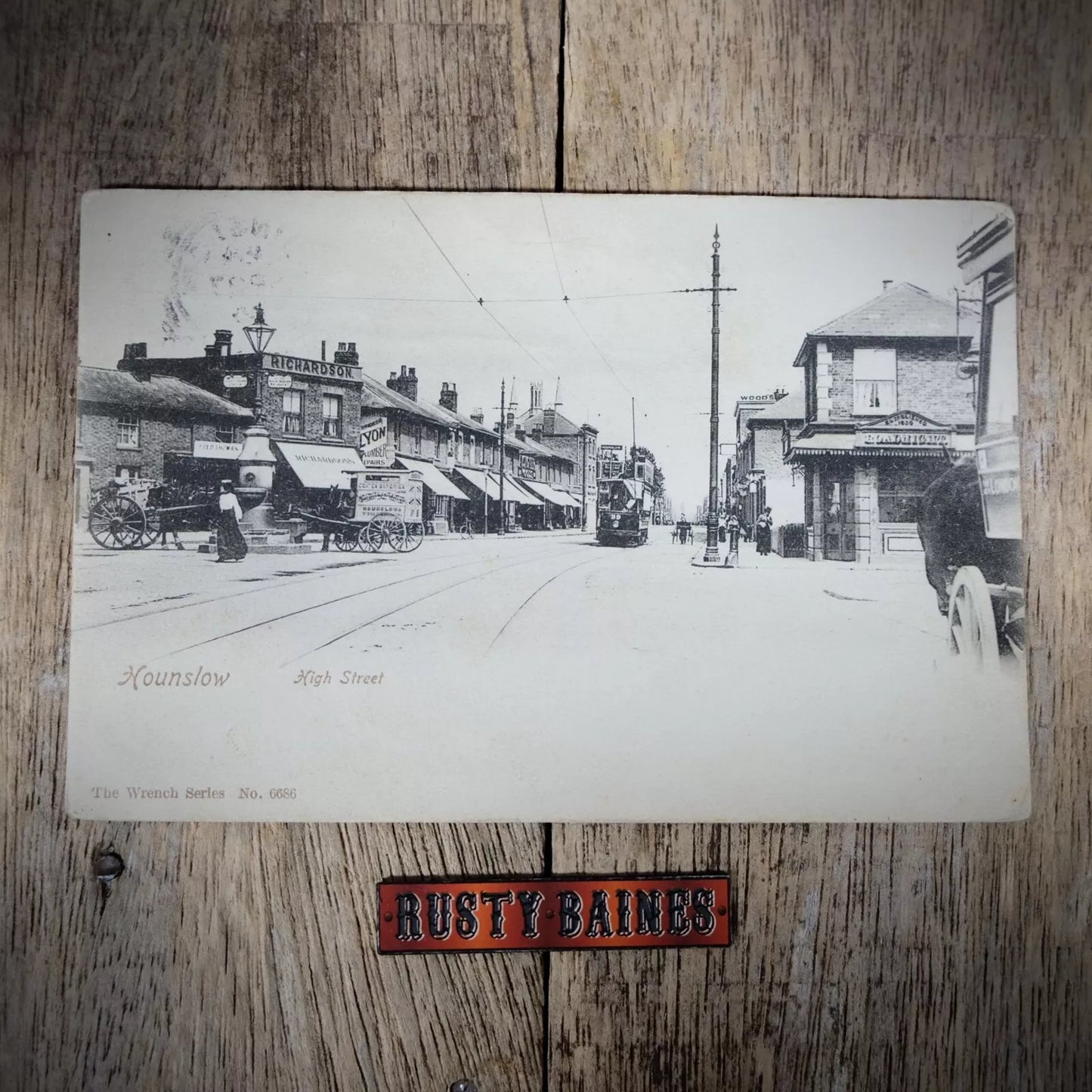 Postcard, Hounslow High Street, Early 1900s, Tram, Shops, Printed