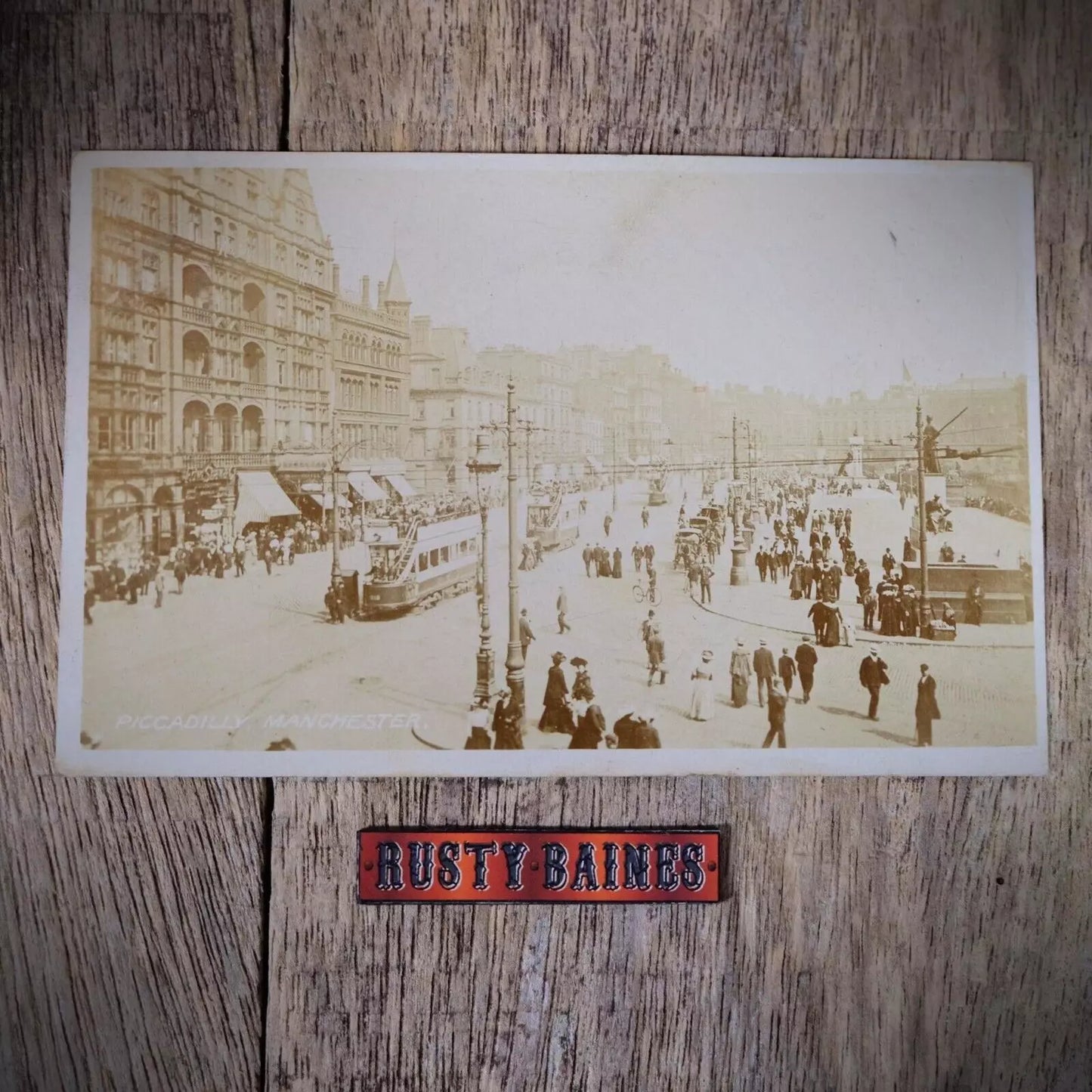 Postcard, Manchester Piccadilly, Faded Real Photo 1907