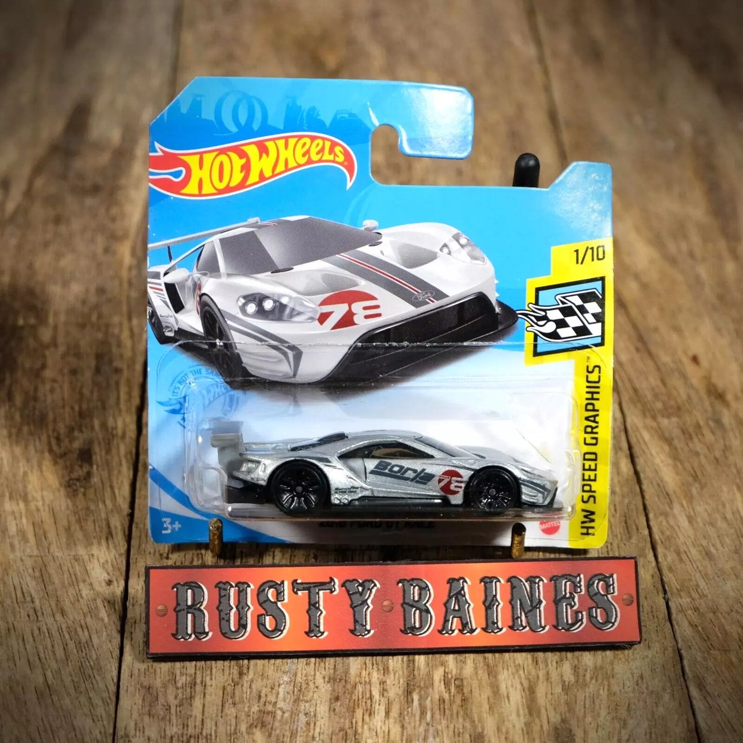 Hot Wheels, 2016 Ford GT Race, Silver, Short Card