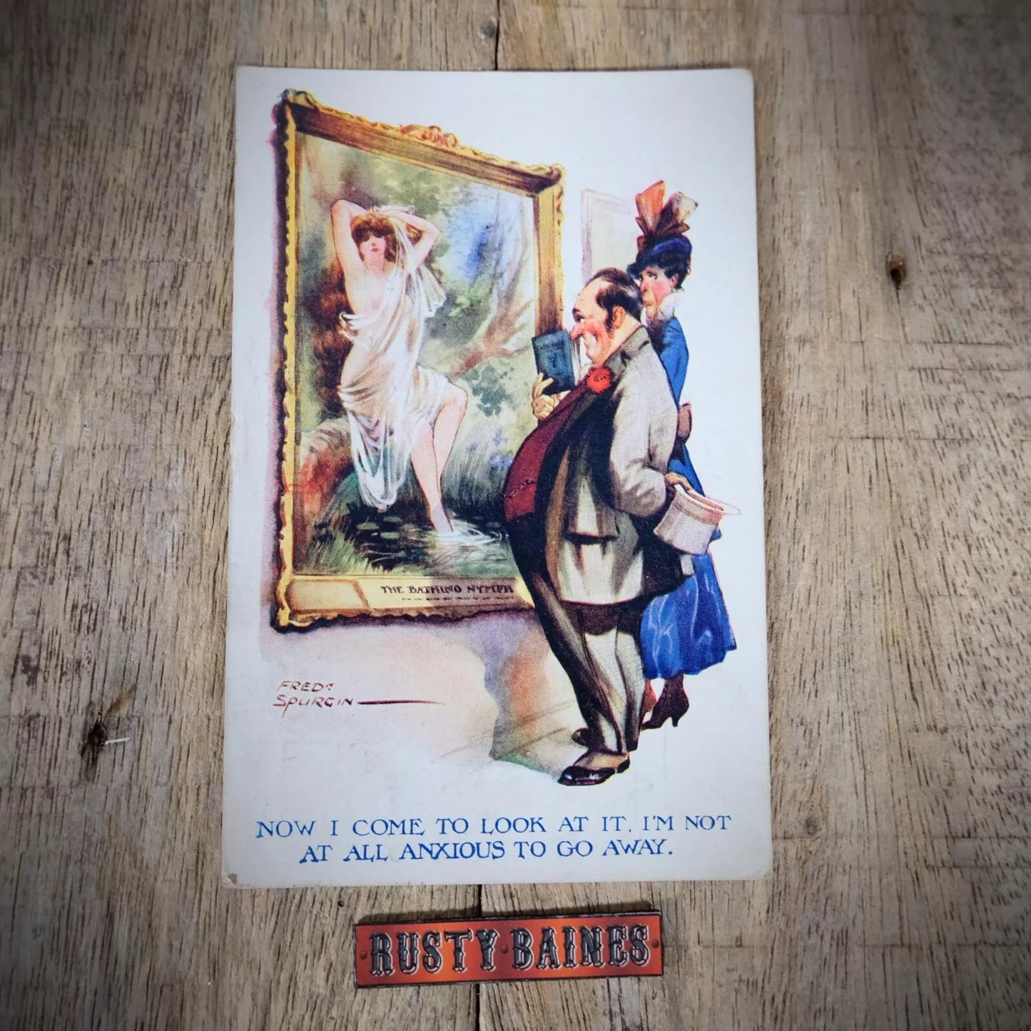 Postcard, Comic, Fred Spurgin, Art Lover, Risque Glamour Painting