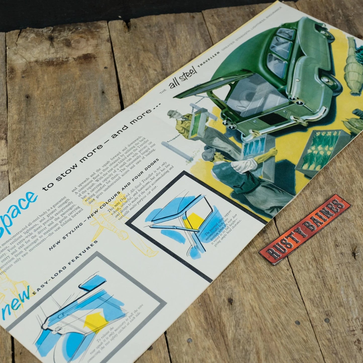 Original Car Brochure, Morris Oxford Traveller Series IV, Poster Style, 1957