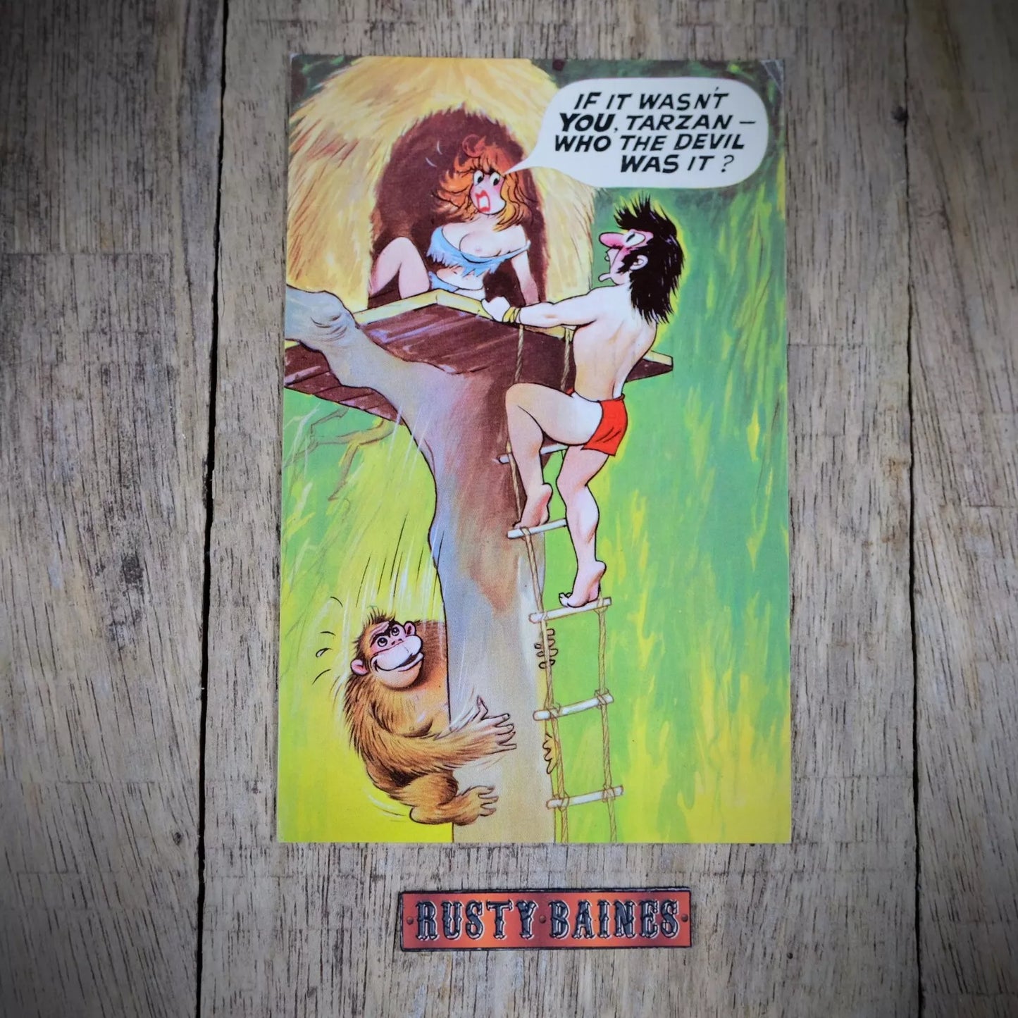Postcard, Bamforth Comic Tarzan & Jane, Ape
