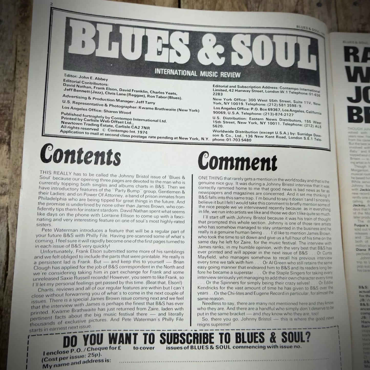 Blues & Soul Magazine #145 1974 Lorraine Ellison, Party Bump, Johnny Bristol