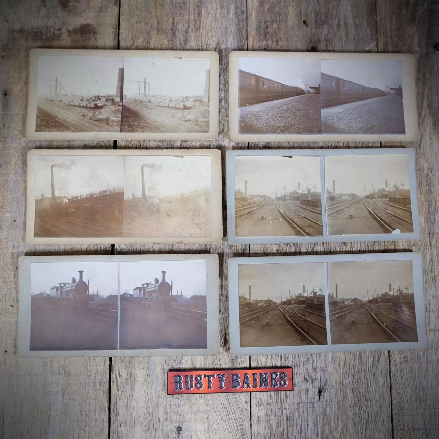 Stereoview Card, Railway Bundle, Steam Train Interest