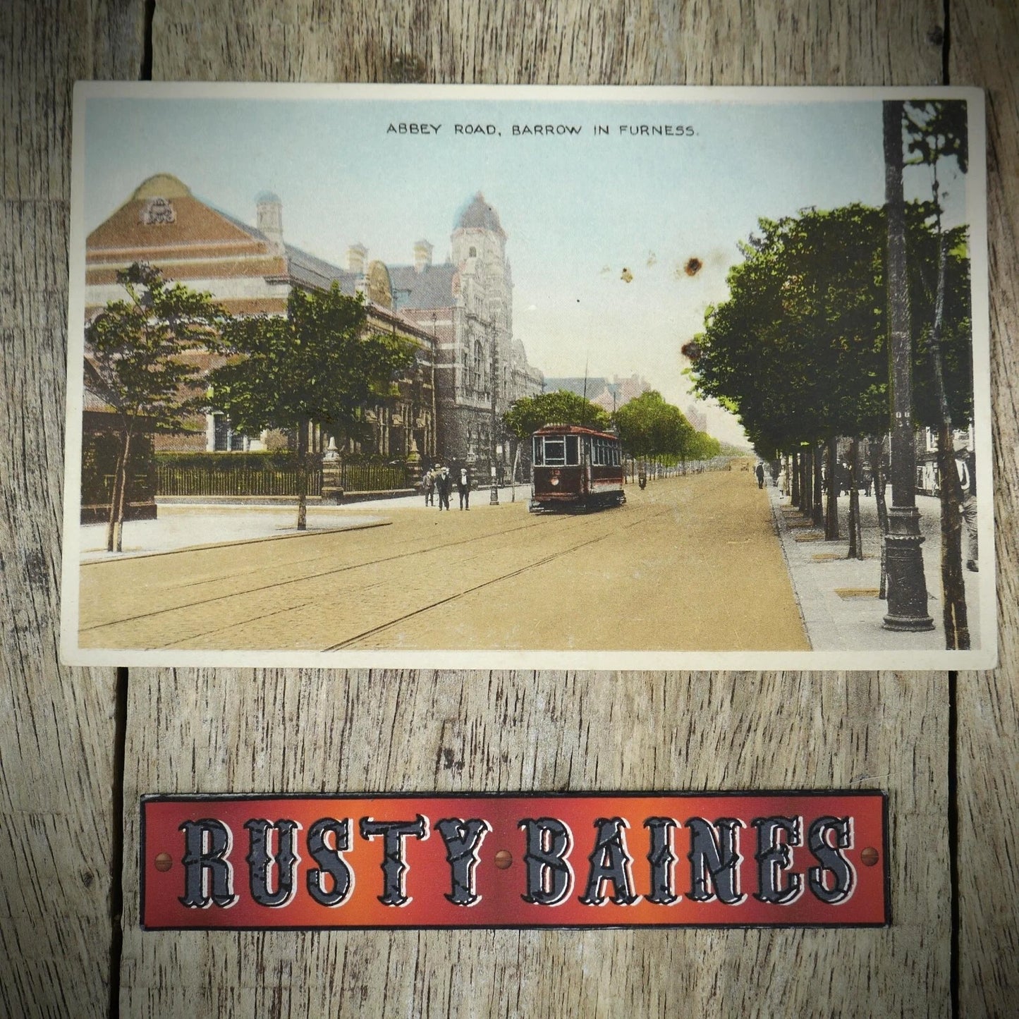 Postcard, Barrow in Furness, Abbey Road, Printed