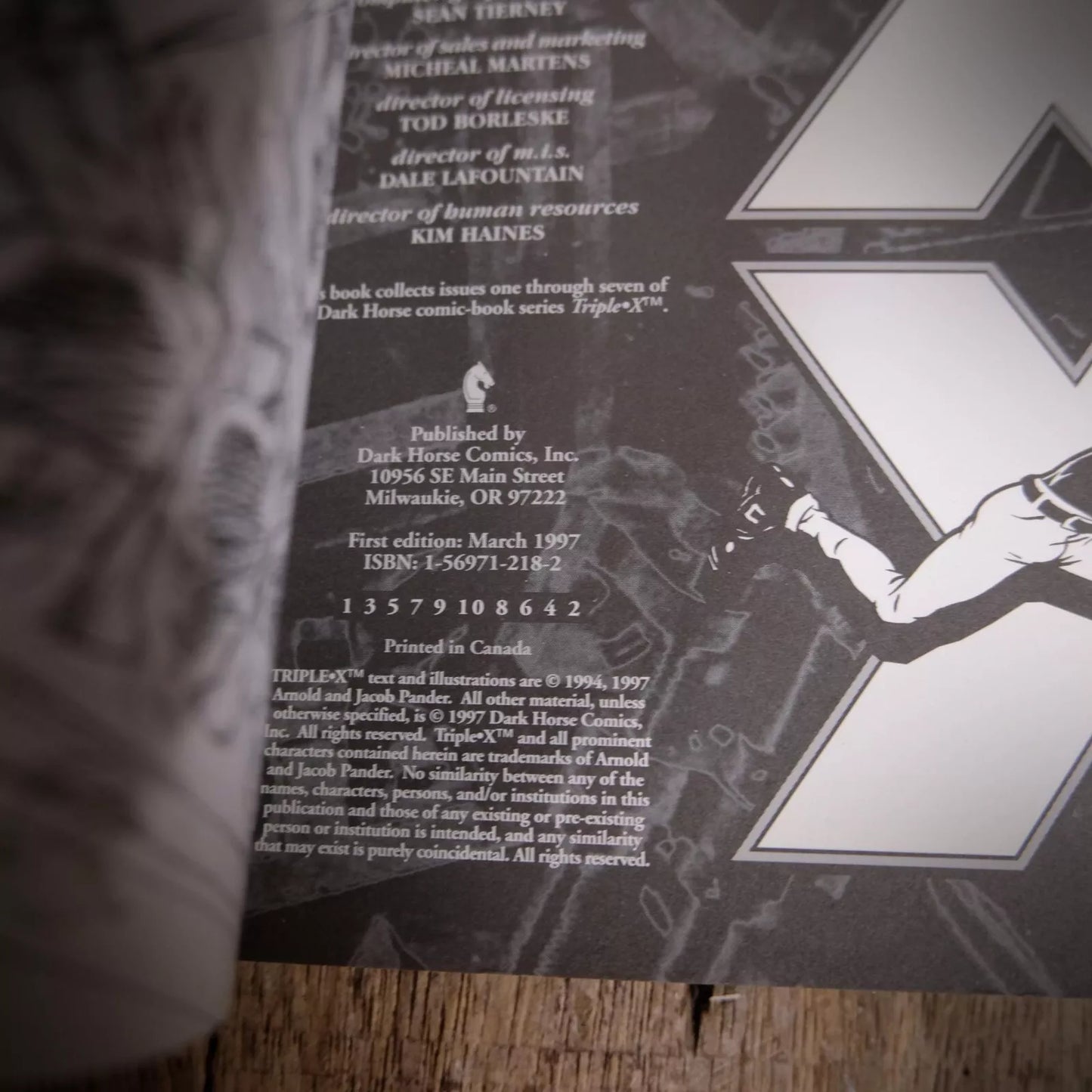 Triple X, Pander Bros, Dark Horse Comics, Trade Paperback Softcover