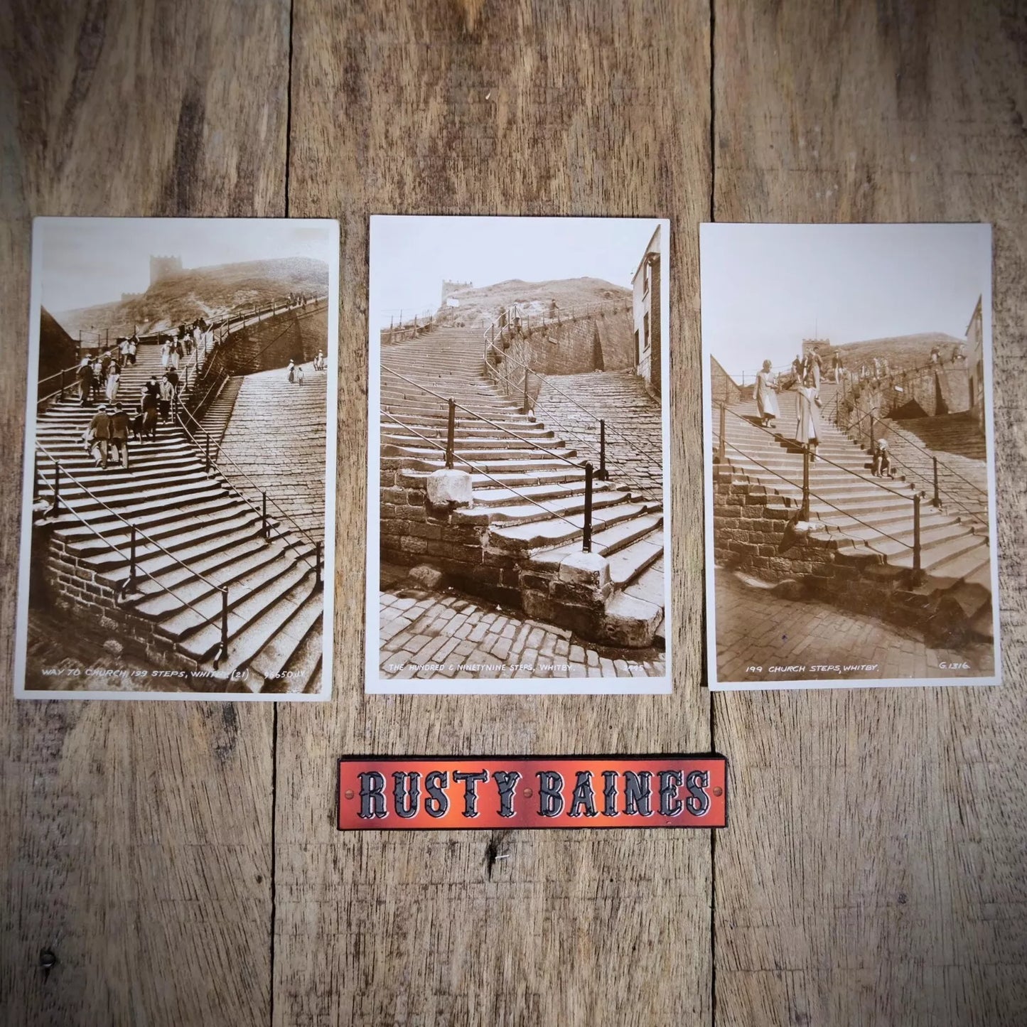 Postcard Bundle, Whitby 199 Church Steps, Real Photo
