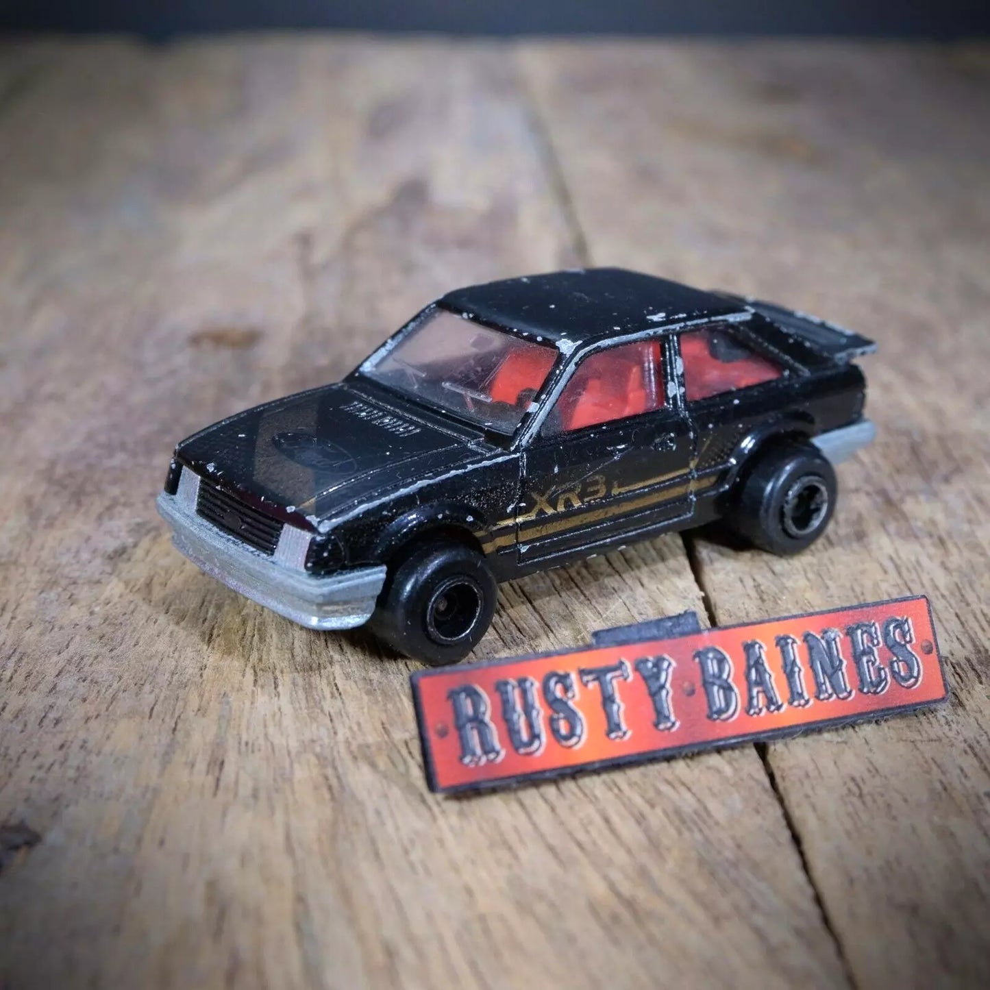 Majorette Ford Escort XR3 Mk3, Black, Playworn, No Box