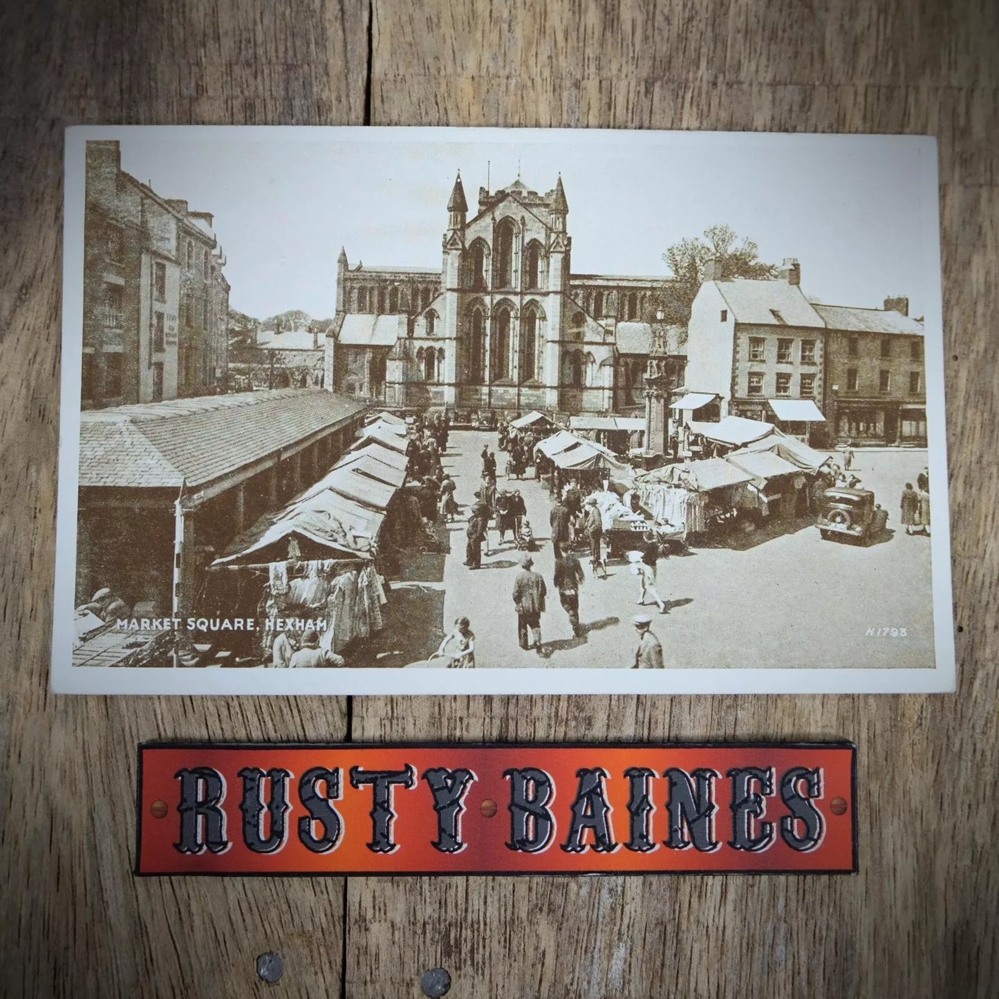 Postcard, Hexham Market Square Traders Stalls, Real Photo