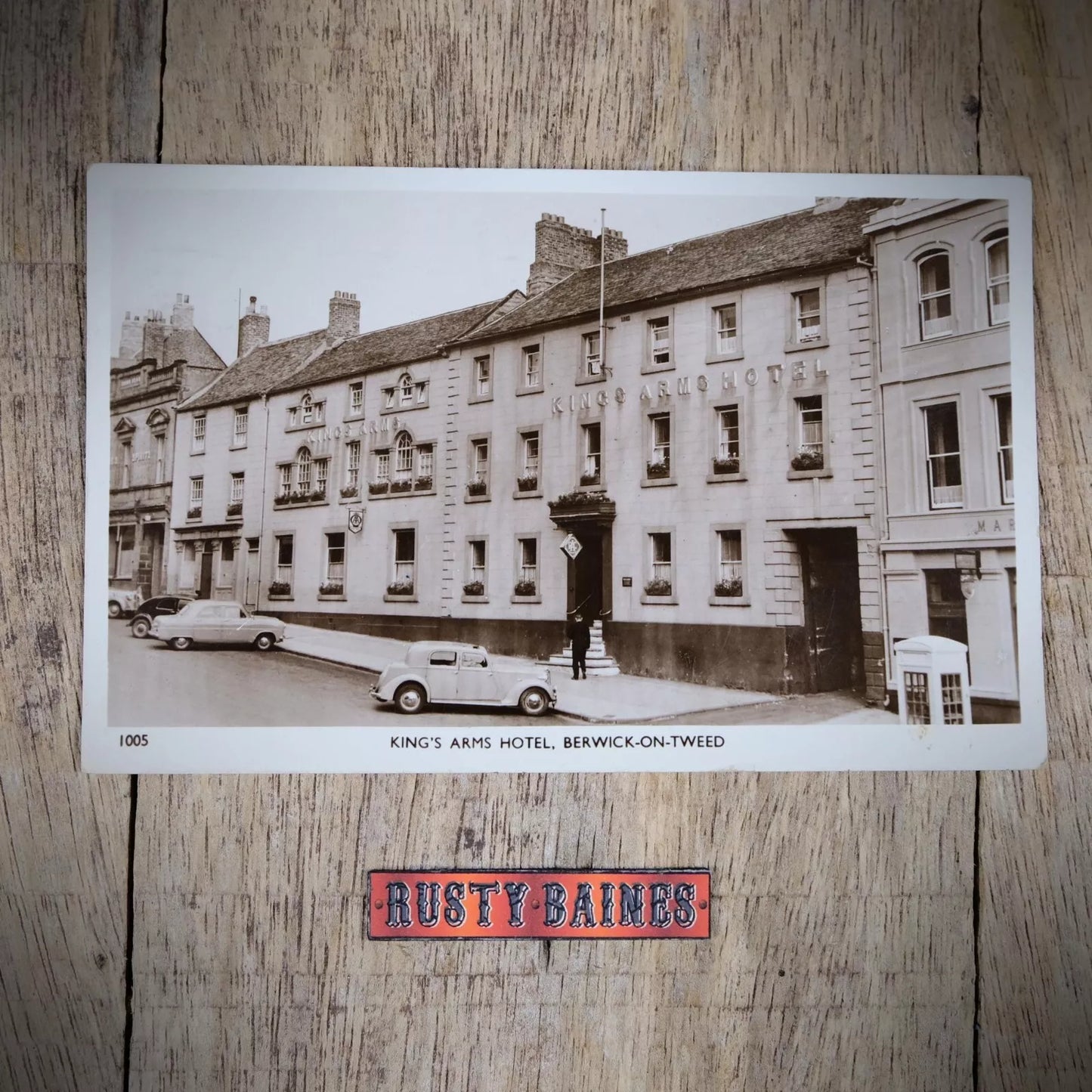 Postcard, Berwick-on-Tweed, King's Arms Hotel, Classic Car, Real Photo