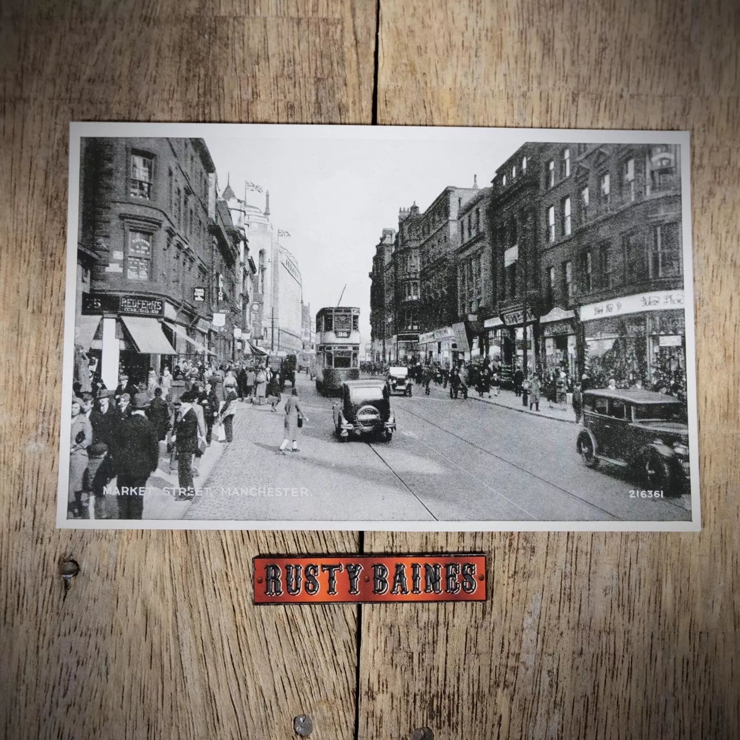 Postcard, Manchester Market Street, Circa 1930's Cars, Printed
