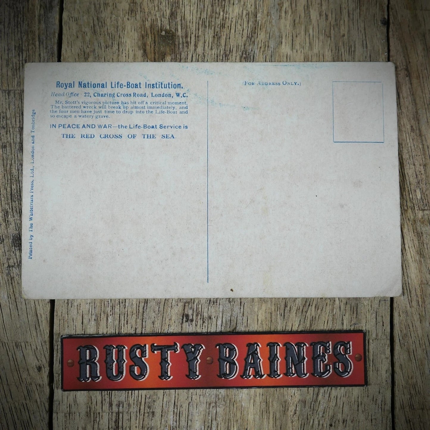 Postcard, Red Cross of the Sea, RNLI Lifeboat, Printed