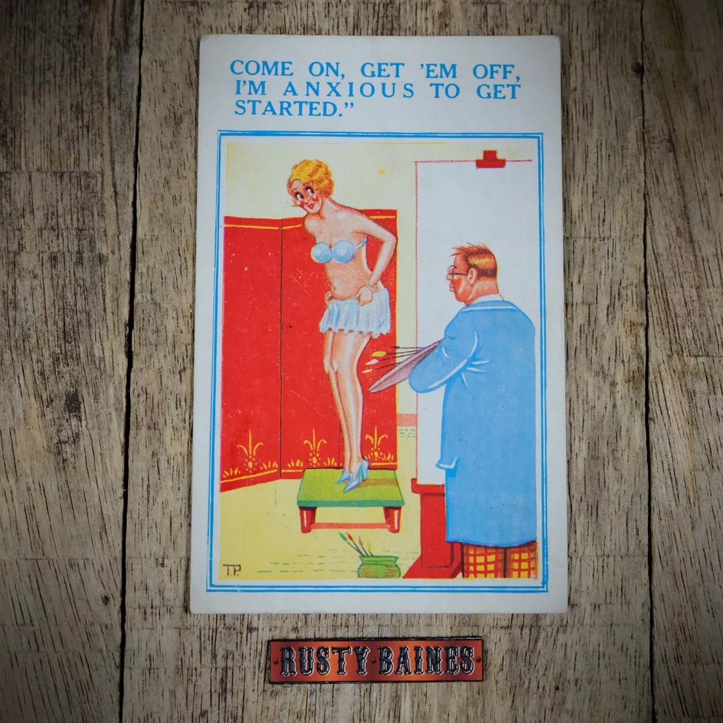 Postcard, Comic, Artist Life Model Flapper Girl Lingerie Stripper