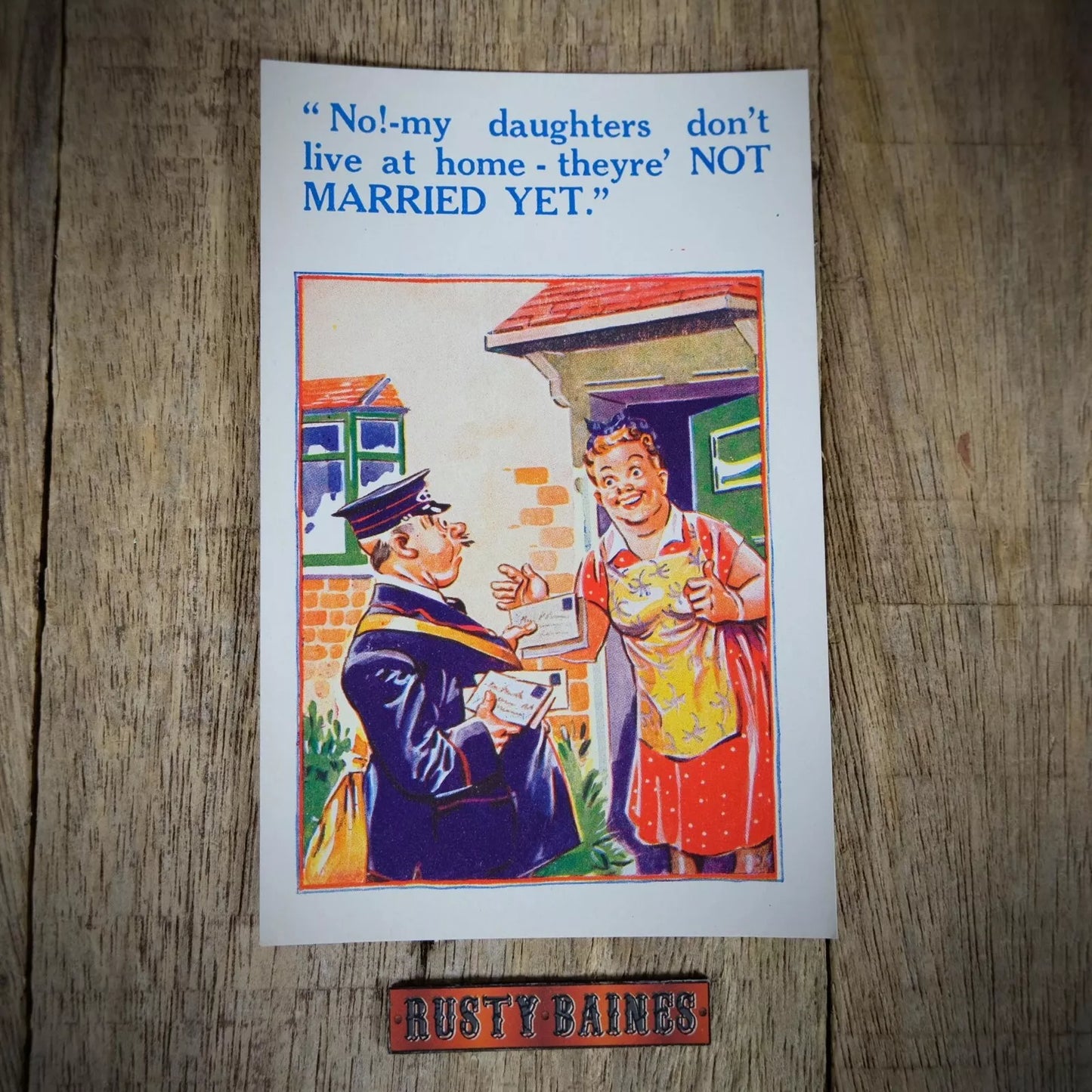 Vintage Postcard, Comic, Postman, Unmarried Daughters