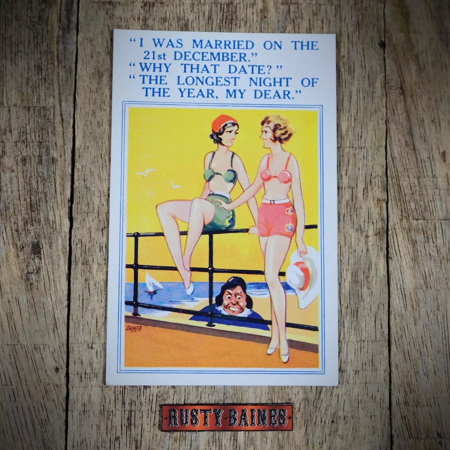 Postcard, Comic, 21st December Marriage Anniversary, Flapper Girls