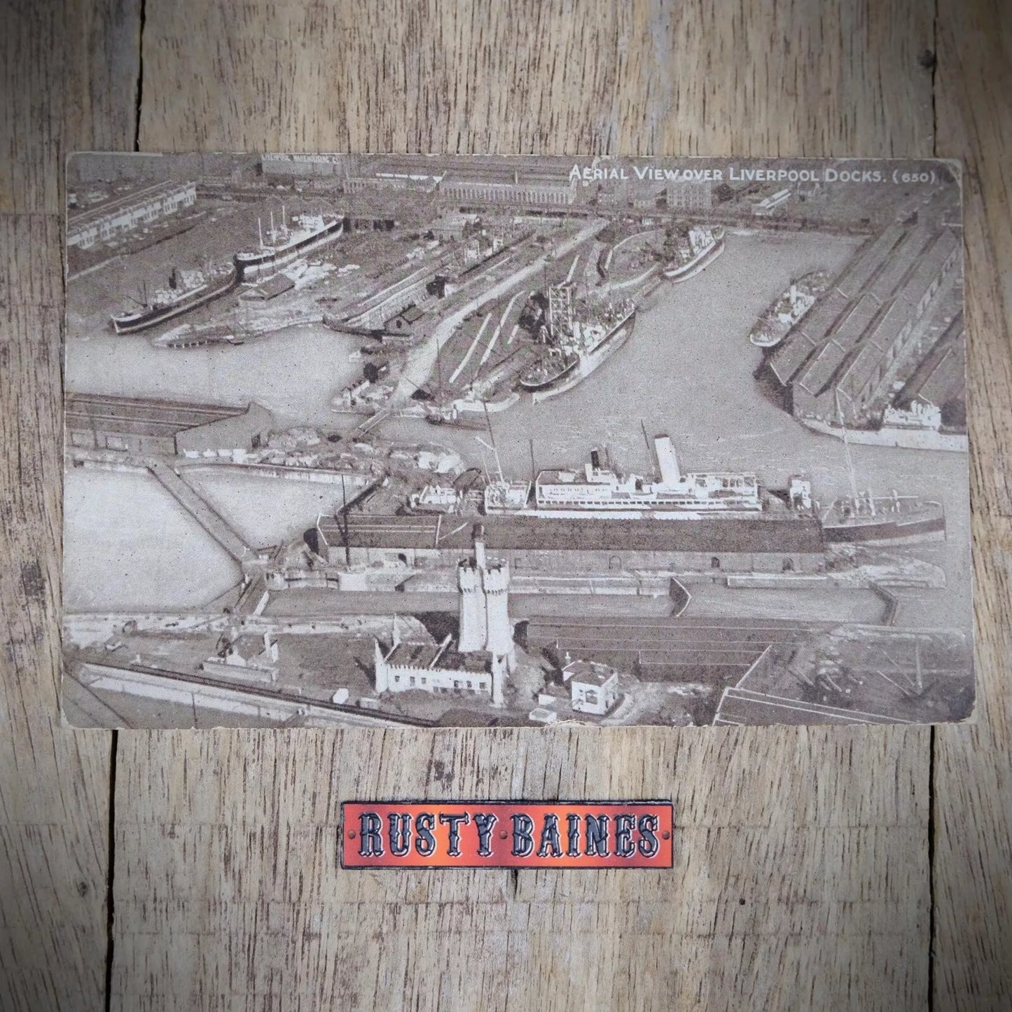 Postcard, Aerial View Over Liverpool Docks 1947, Printed