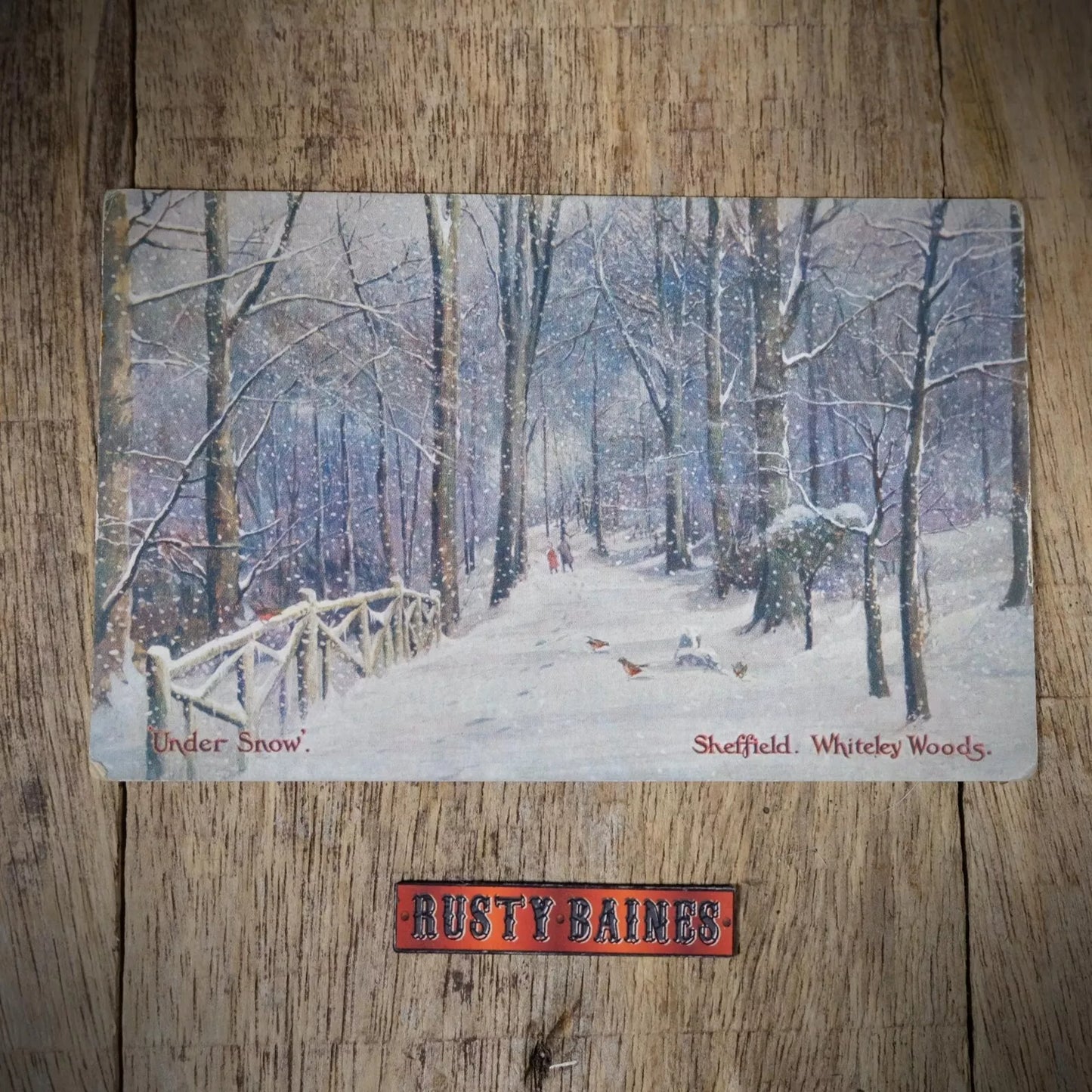 Antique Postcard, Sheffield, Whiteley Wood Snow Scene, Printed