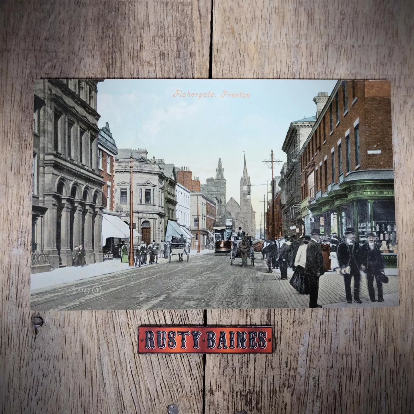Postcard, Preston, Fishergate, Tram, Shops Etc, Printed