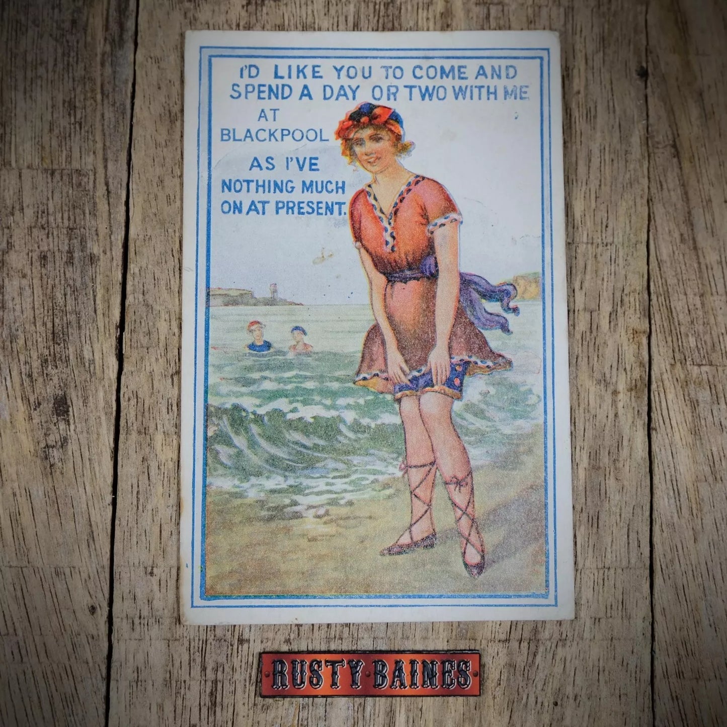 Postcard, Corona Comic, Blackpool Bathing Beauty Flashing Legs
