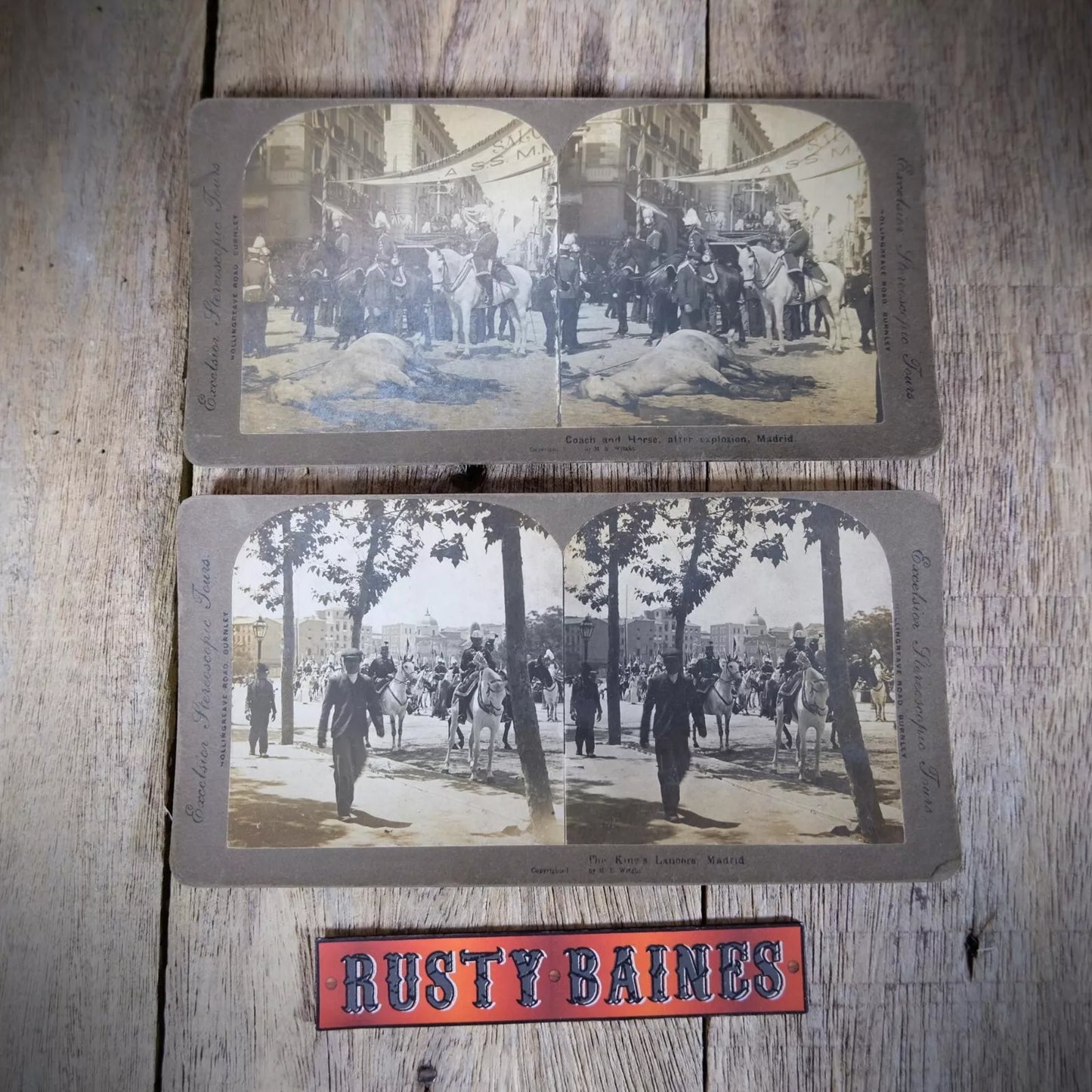 Stereoview Card Spain Madrid, Dead Horse Explosion, The King's Lancers