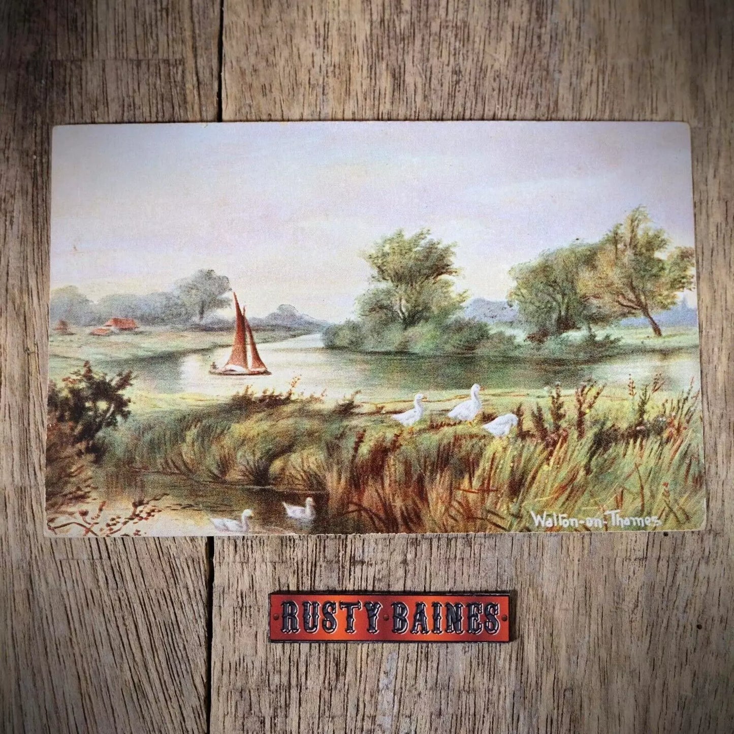 Postcard, Walton on Thames, Artist View, Early 1900s
