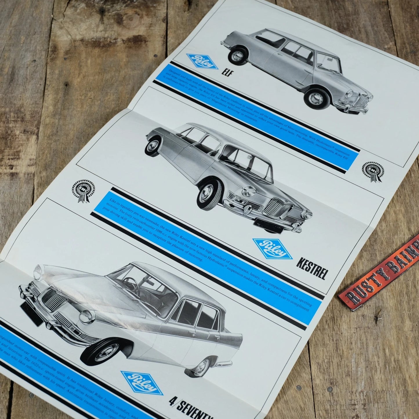 Original Car Brochure, Riley Elf, Kestrel, 4/72, Fold-Out, 1965