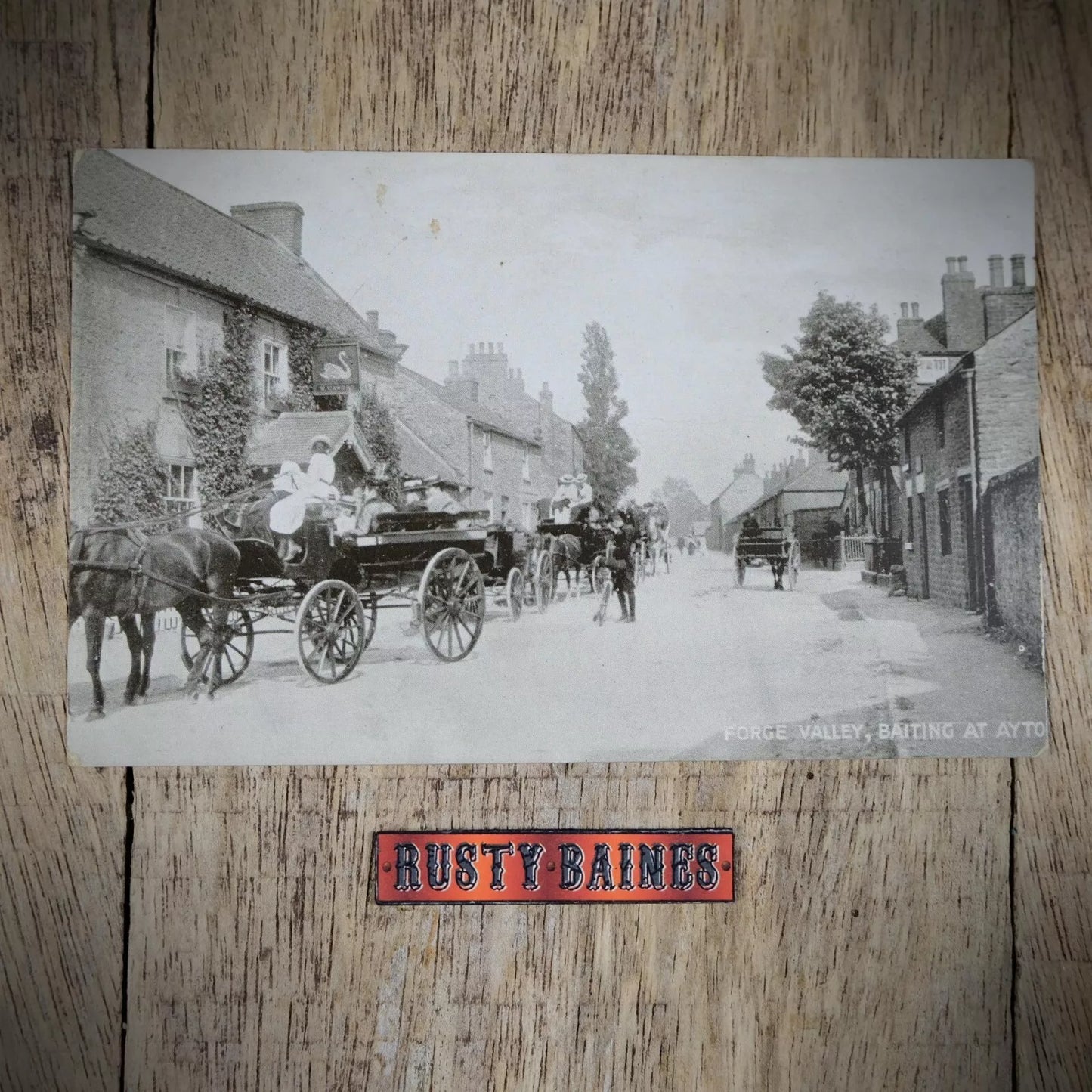 Postcard, Forge Valley, Baiting at Ayton, Horse & Carriage, Printed
