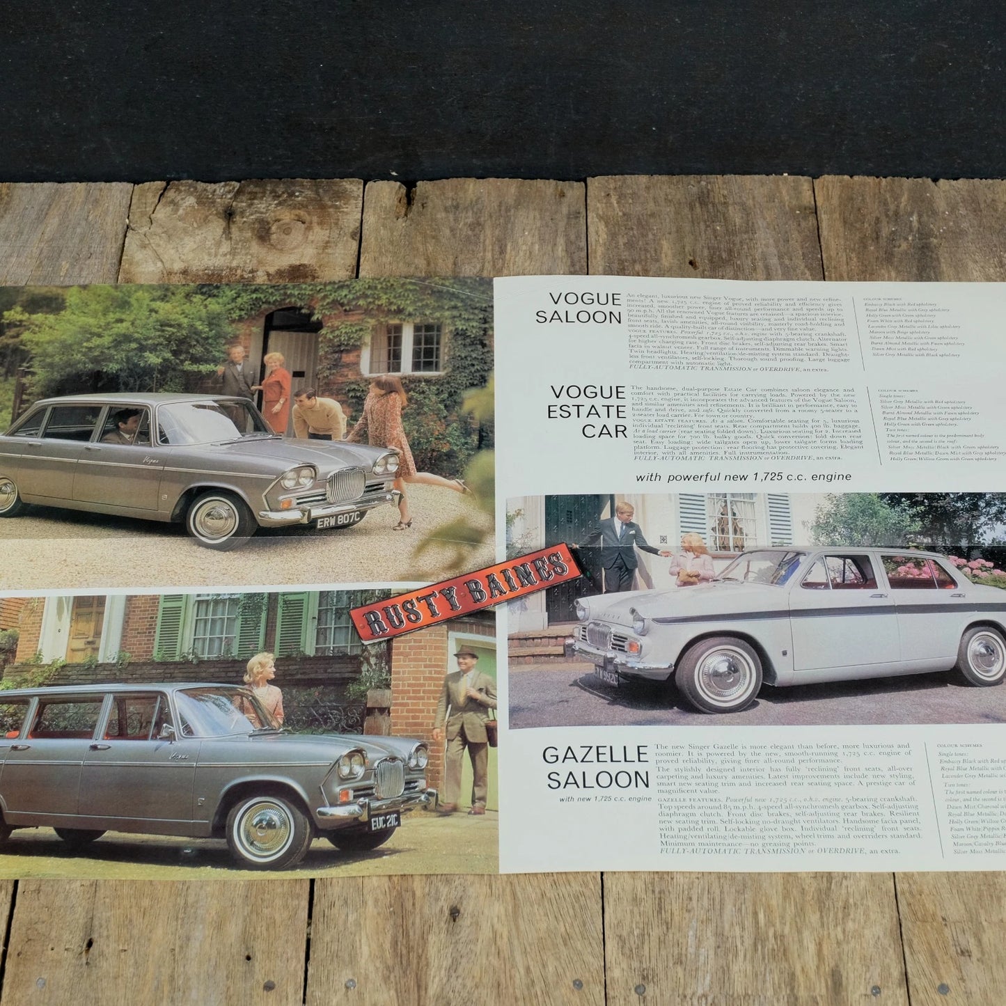 Original Car Brochure, Singer Chamois/Gazelle/Vogue, Poster Style #1229H
