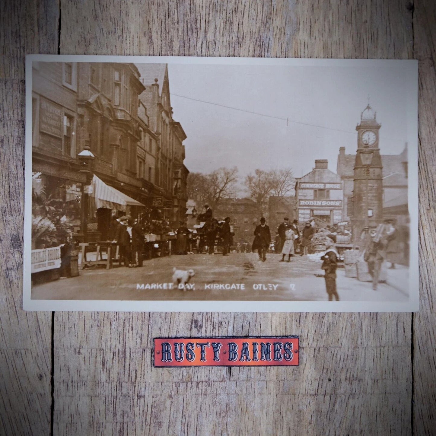 Postcard, Otley, Kirkgate, Market Day, Real Photo