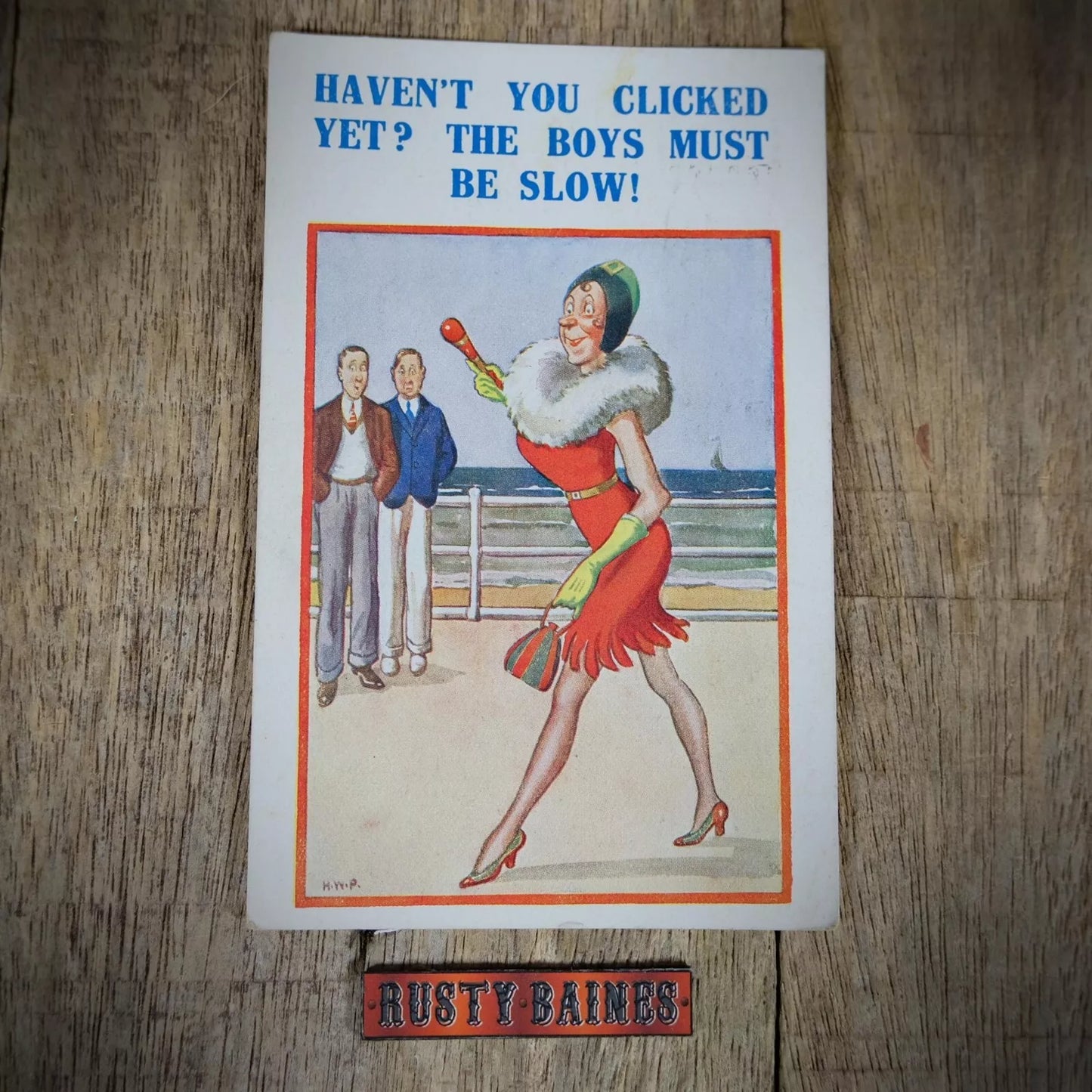 Vintage Postcard, Comic, Ageing Flapper Girl, Mature Beauty.
