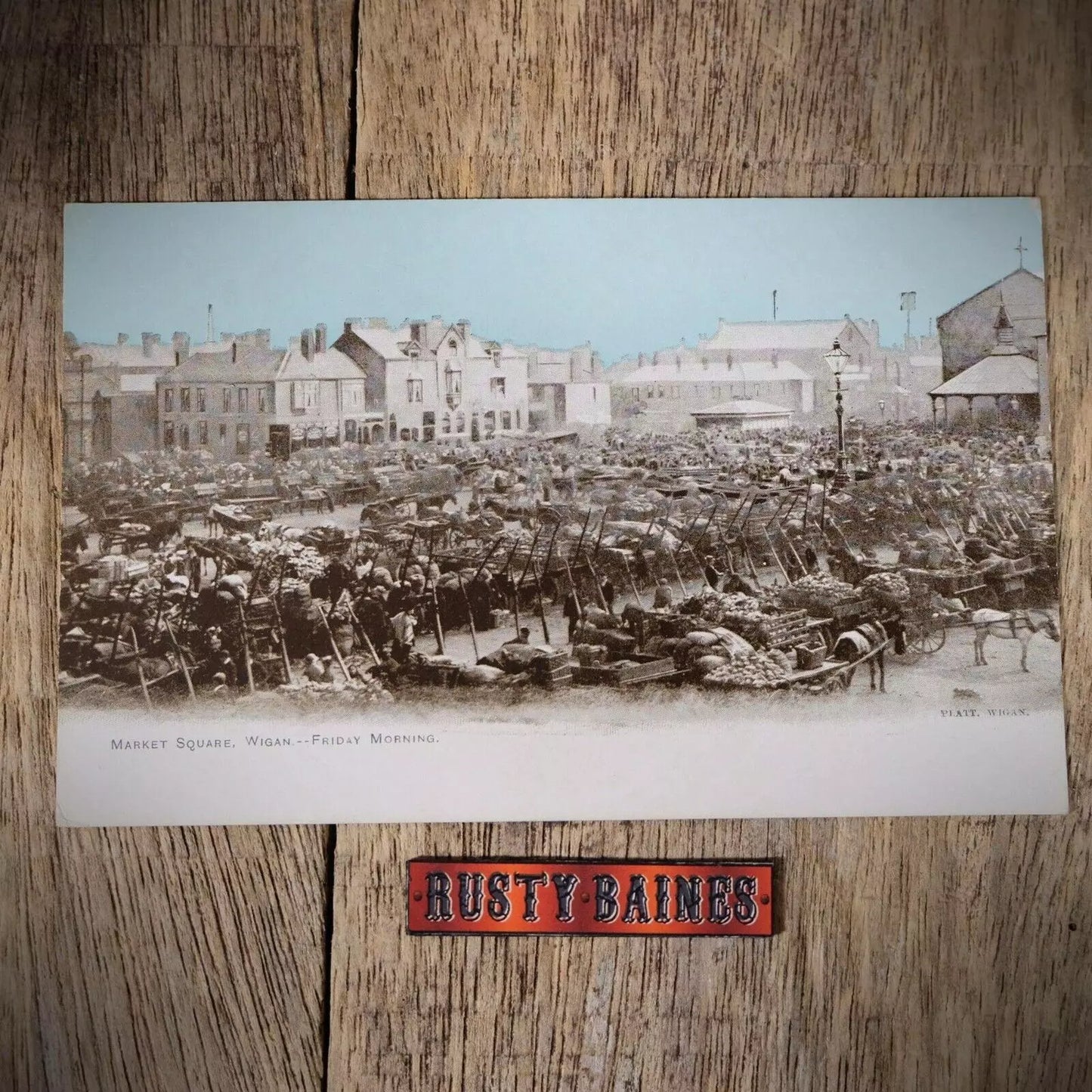 Postcard, Wigan Market Square, Outdoor Traders