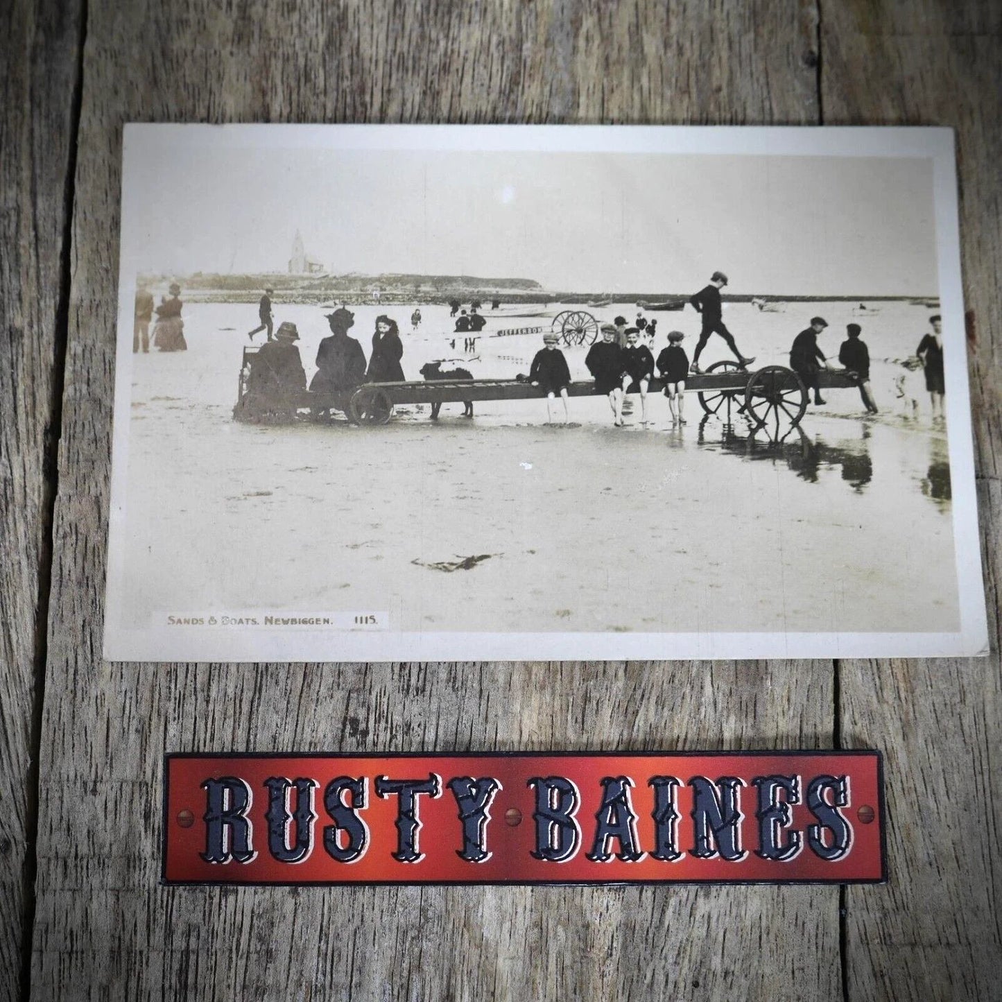 Postcard, Newbiggin Beach, Edwardian Boat Launch Real Photo