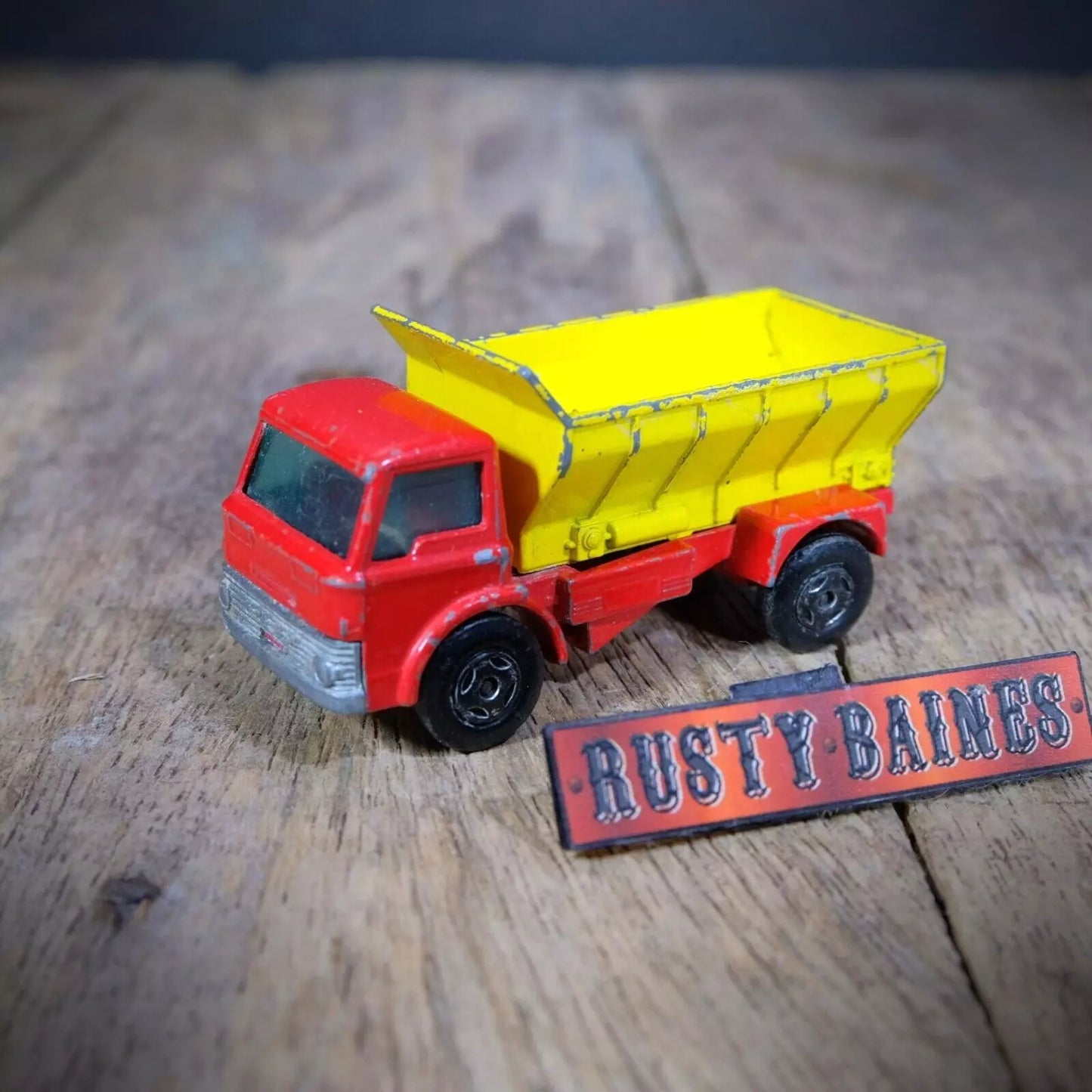 Matchbox #70 Ford Grit Spreader Lorry, Playworn, Red/Yellow, No Box