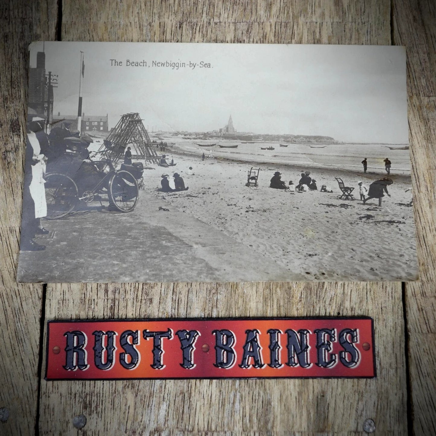 Postcard, Newbiggin-by-Sea Beach, Real Photo