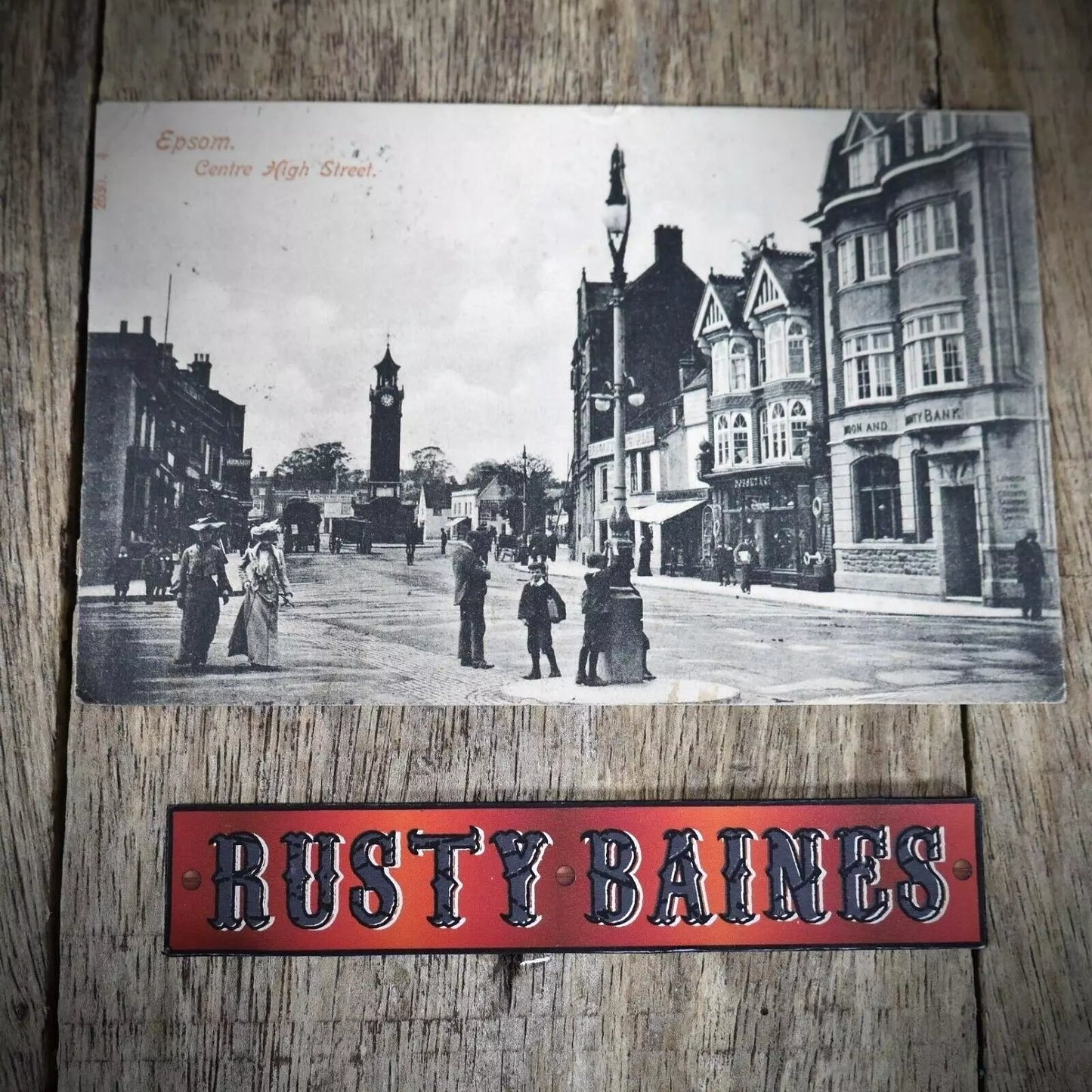 Postcard, Epsom High Street, Bank/Shops, Printed, 1904