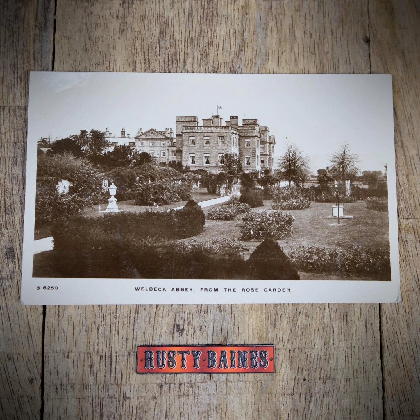 Postcard, Welbeck Abbey from Rose Garden, Worksop, Real Photo