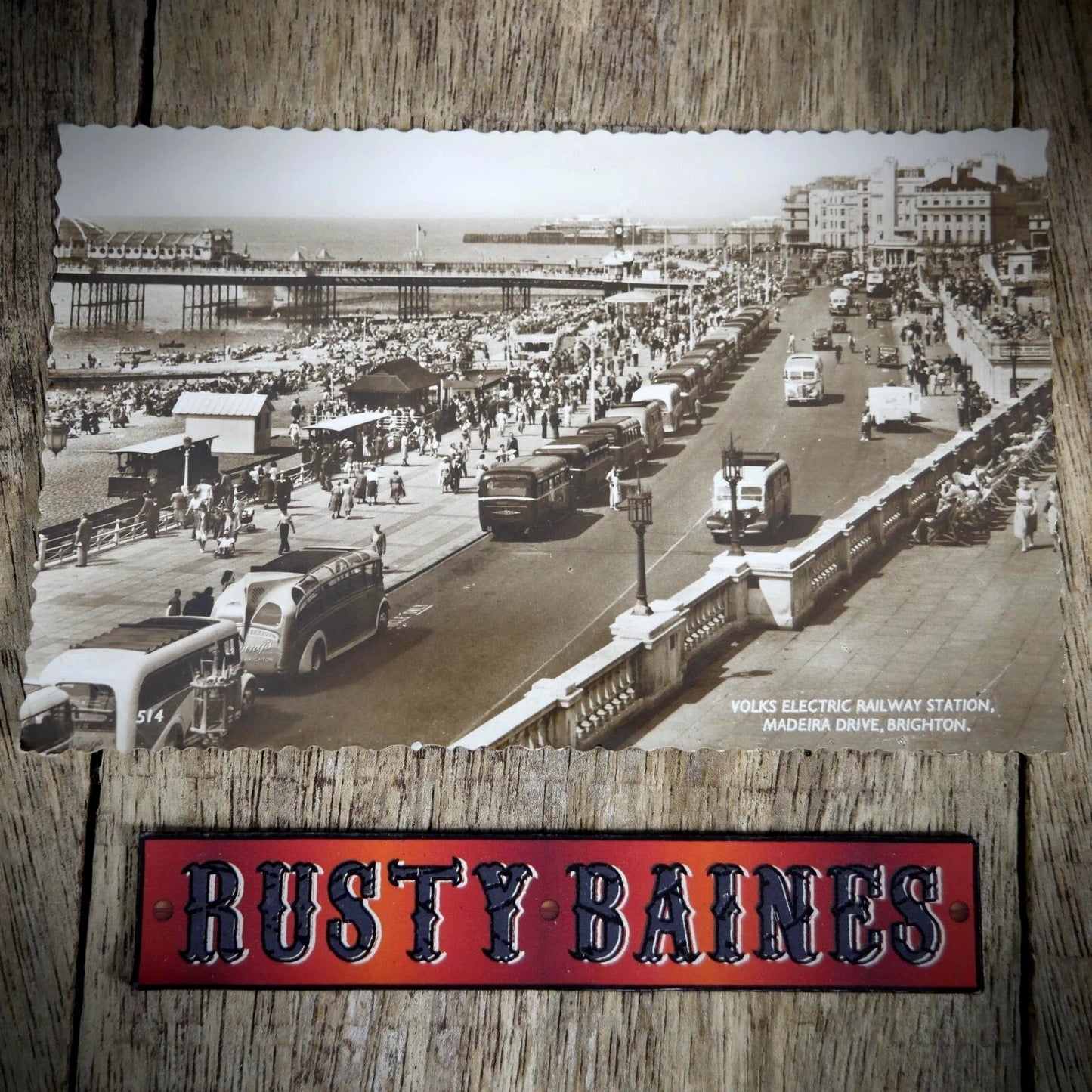 Postcard, Brighton Volks Electric Railway Stn, Classic Bus, Real Photo