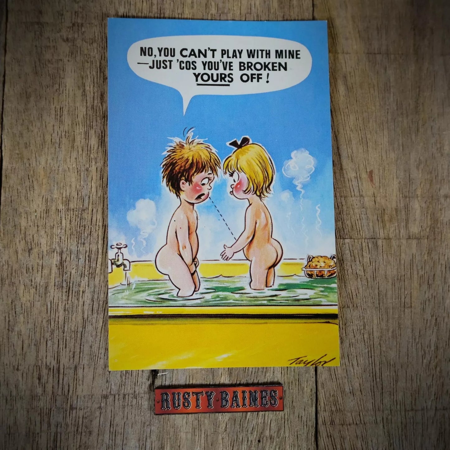 Vintage Postcard, Bamforth Comic, Bathing Children Innuendo