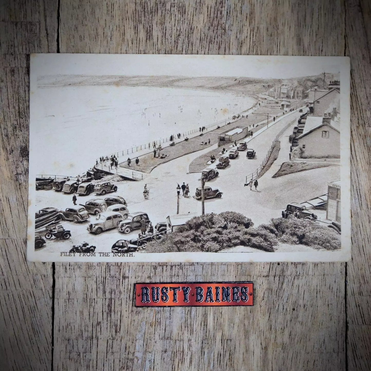 Postcard, Filey from the North, Classic Cars, Printed