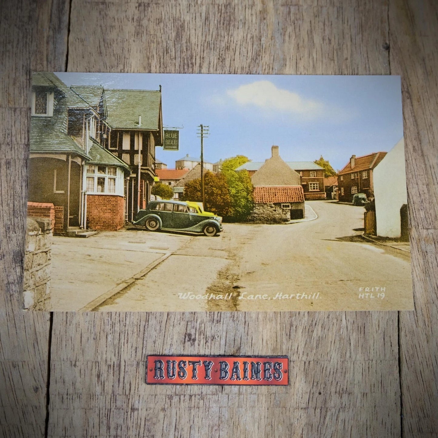 Postcard, Harthill, Woodhall Lane Classic Car, Frith Printed